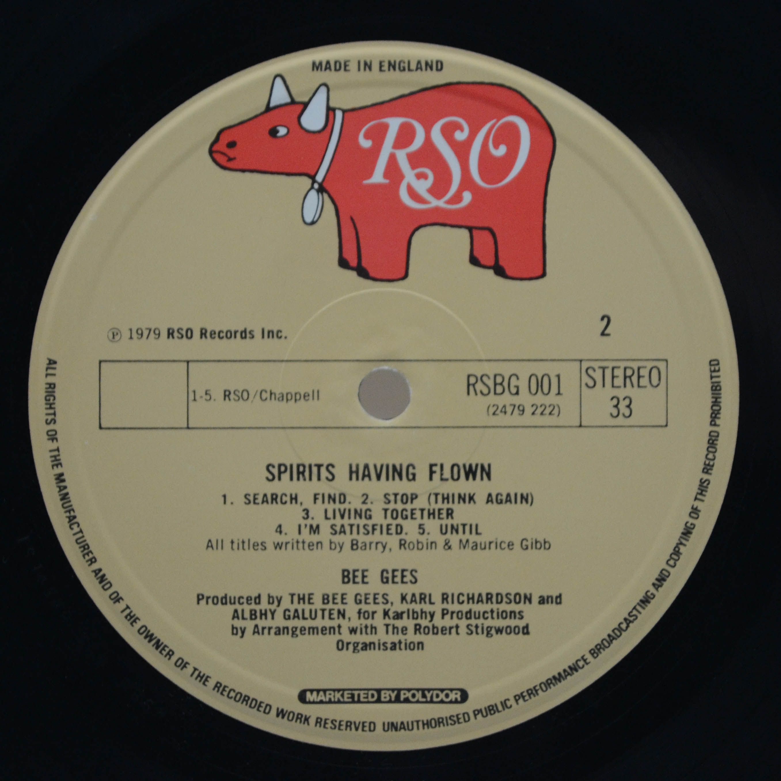 Bee Gees — Spirits Having Flown (1-st, UK), 1979