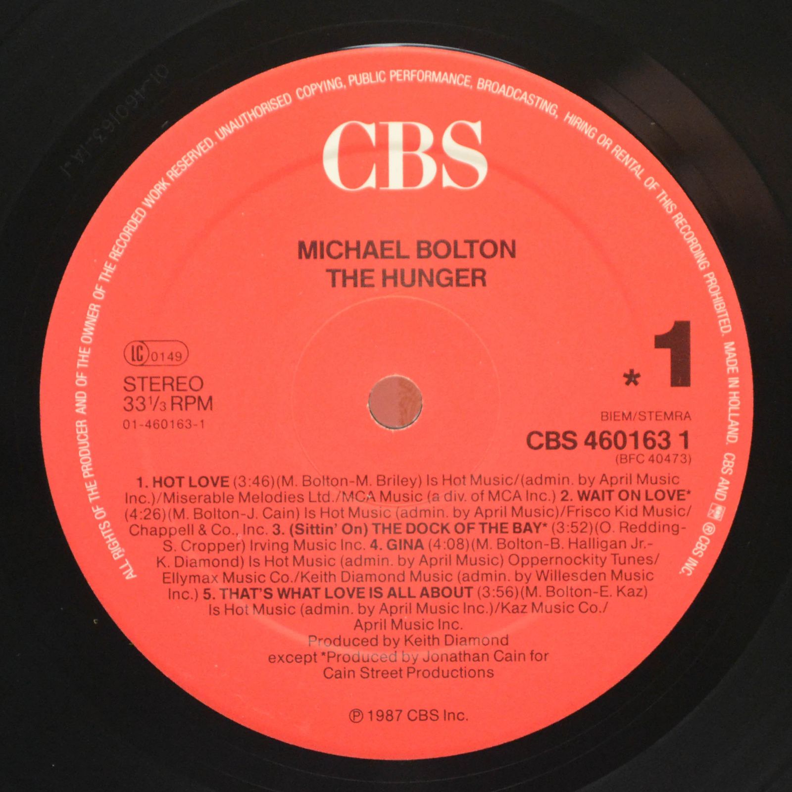 Michael Bolton — The Hunger, 1987