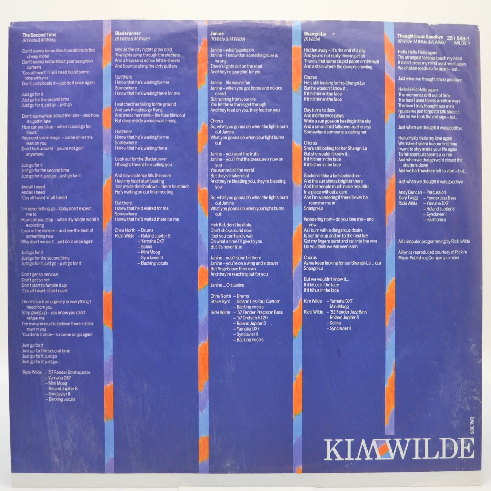 Kim Wilde — Teases & Dares, 1984