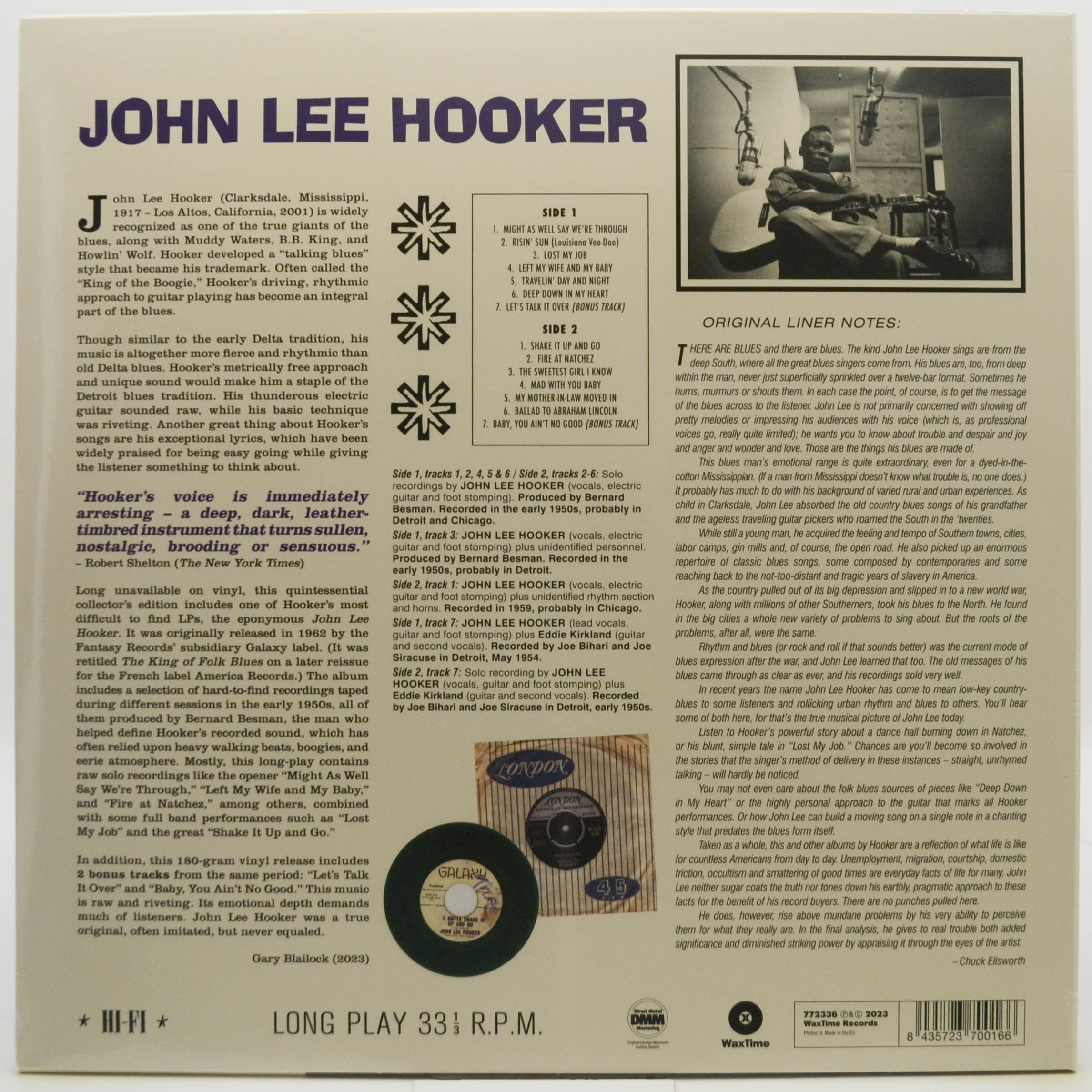 Виниловая пластинка John Lee Hooker — John Lee Hooker, 1962