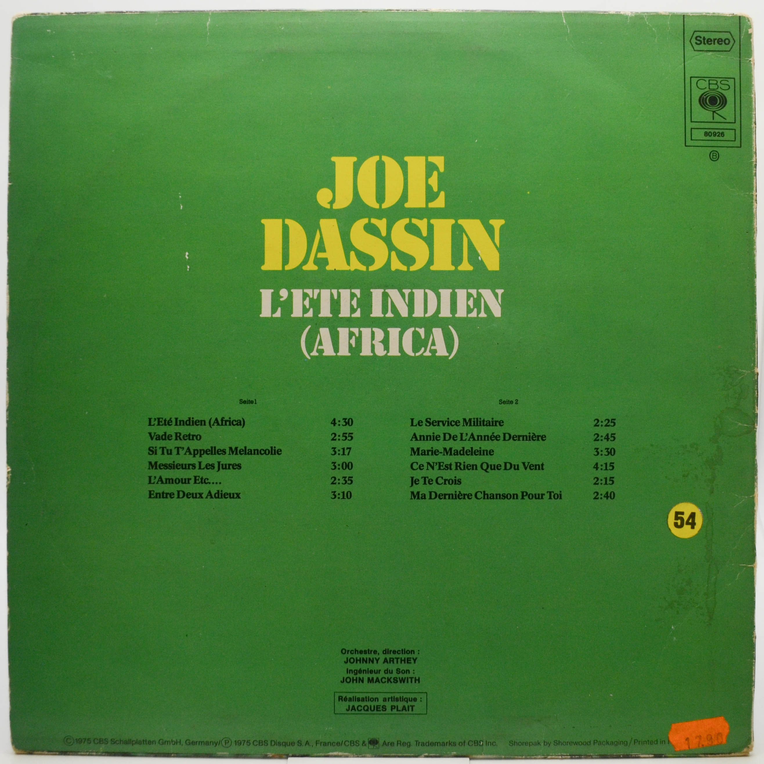 Joe Dassin — L'Ete Indien (Africa), 1974