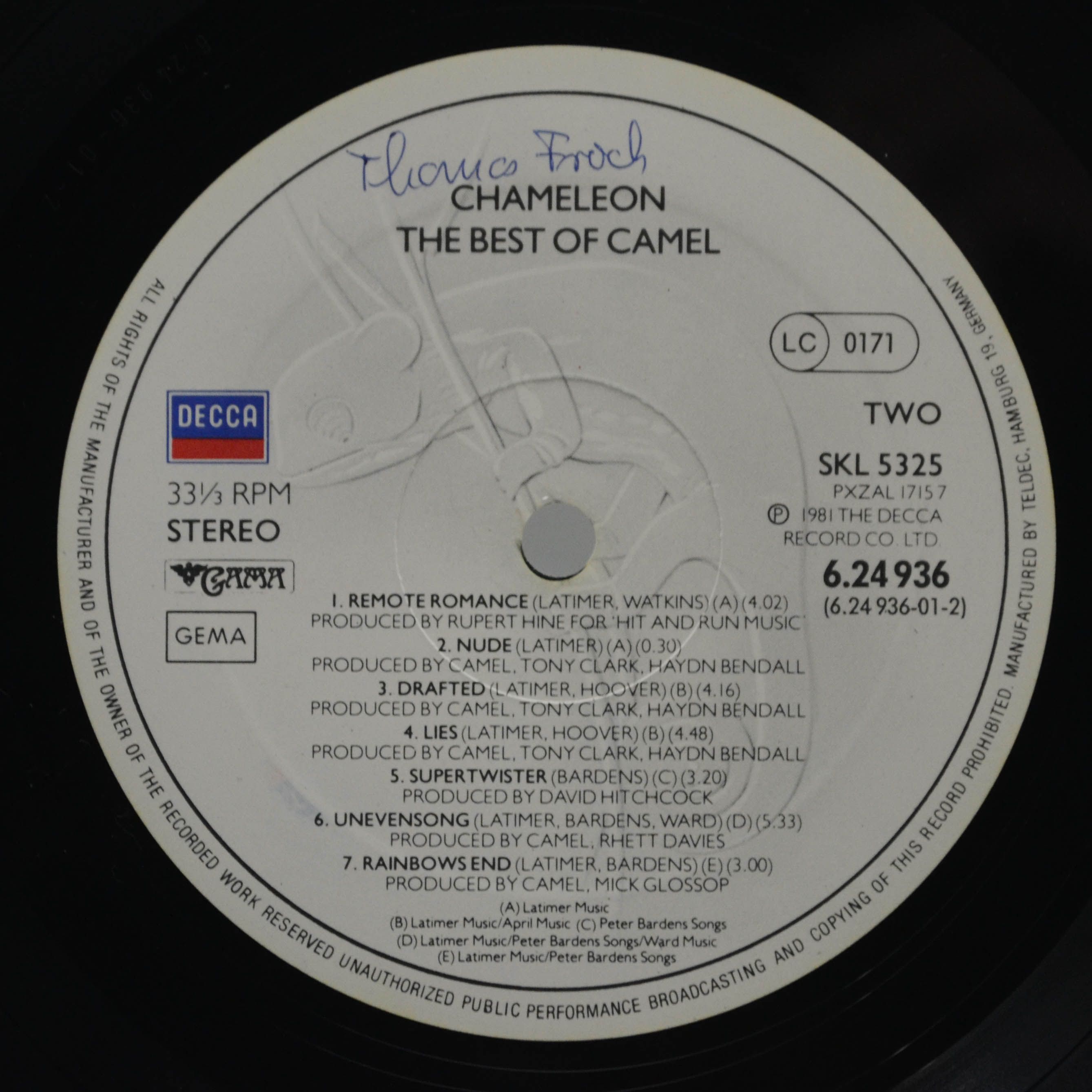 Camel — Chameleon The Best Of Camel, 1981