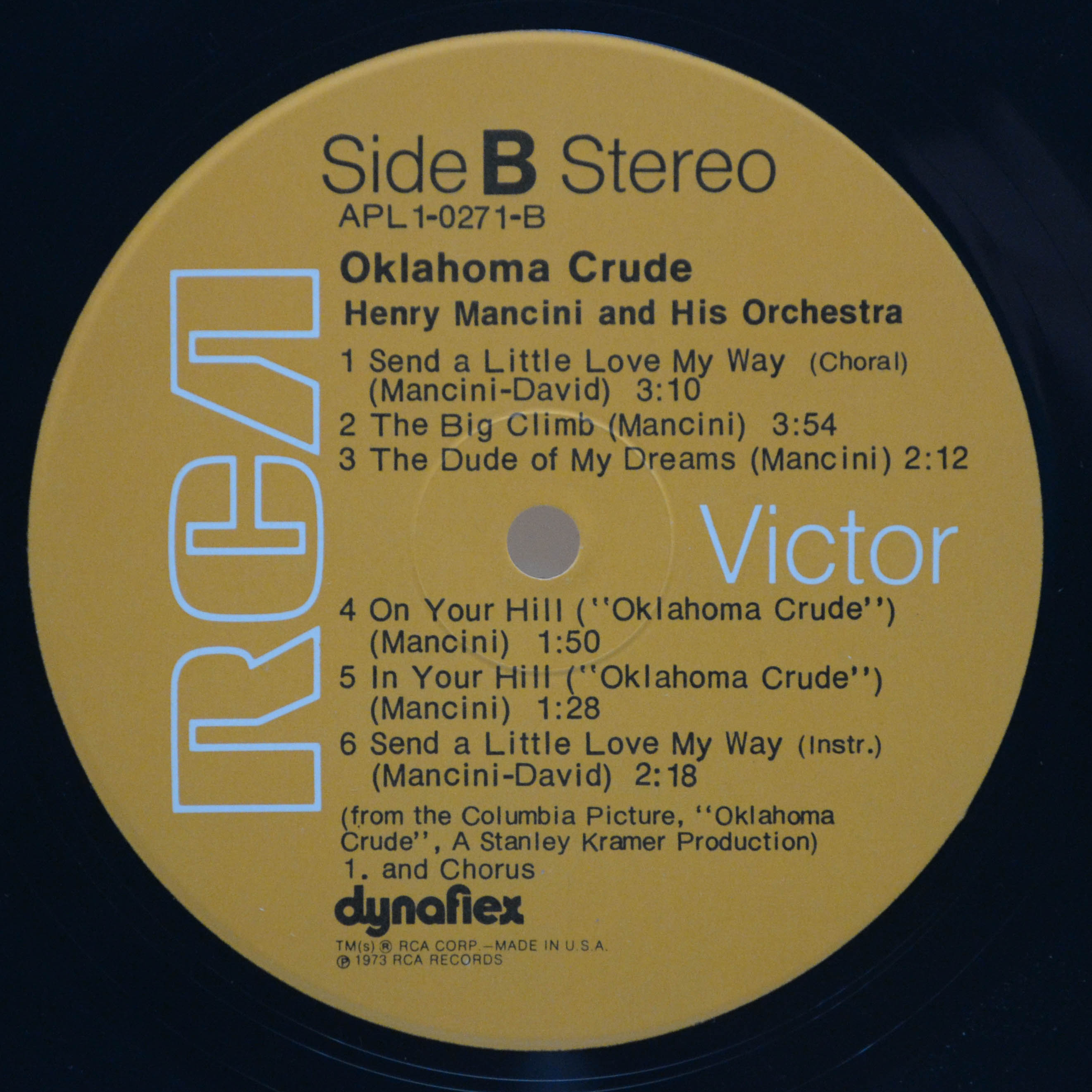 Henry Mancini — Oklahoma Crude (Music From The Film Score) (1-st, USA), 1973