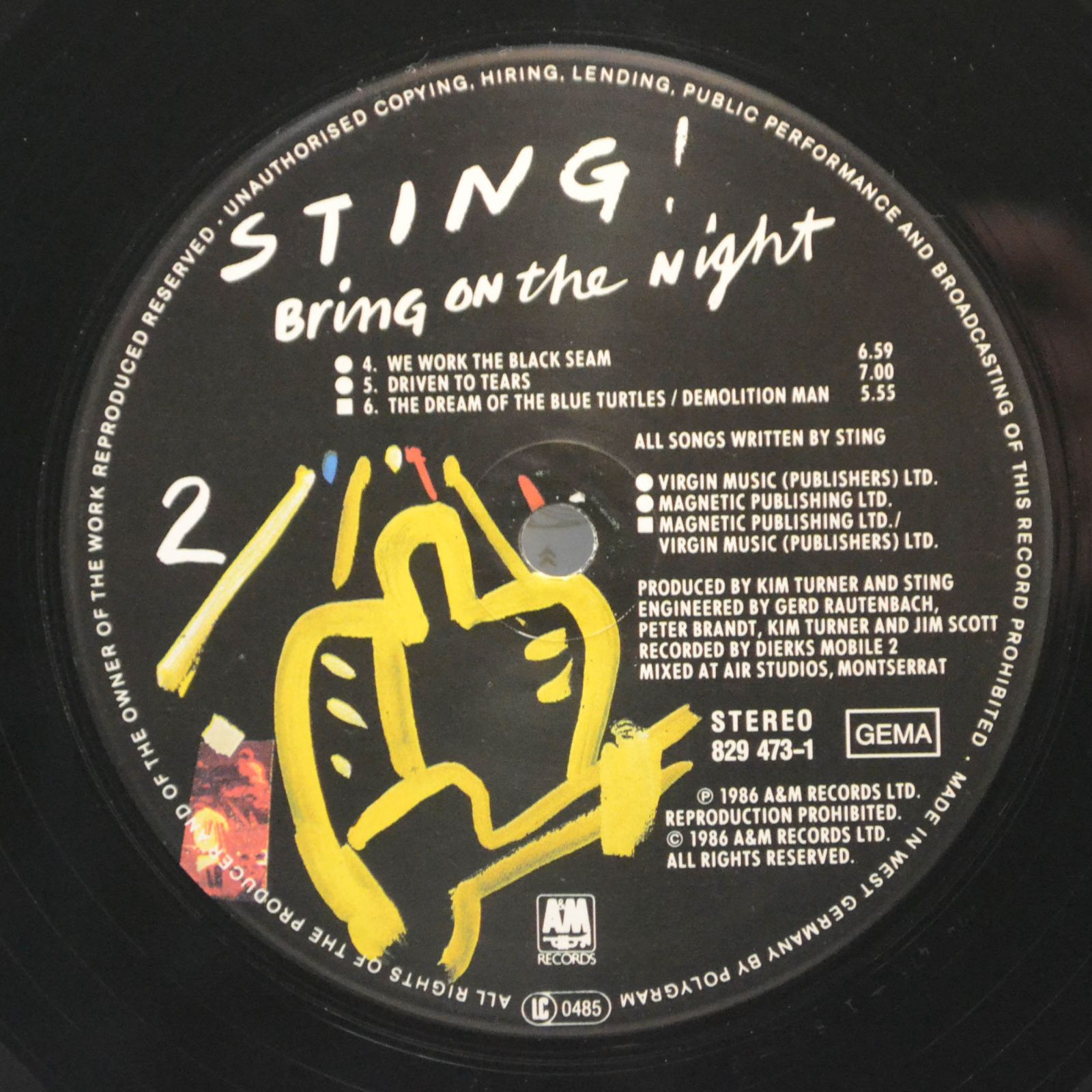 Sting — Bring On The Night (2LP), 1986