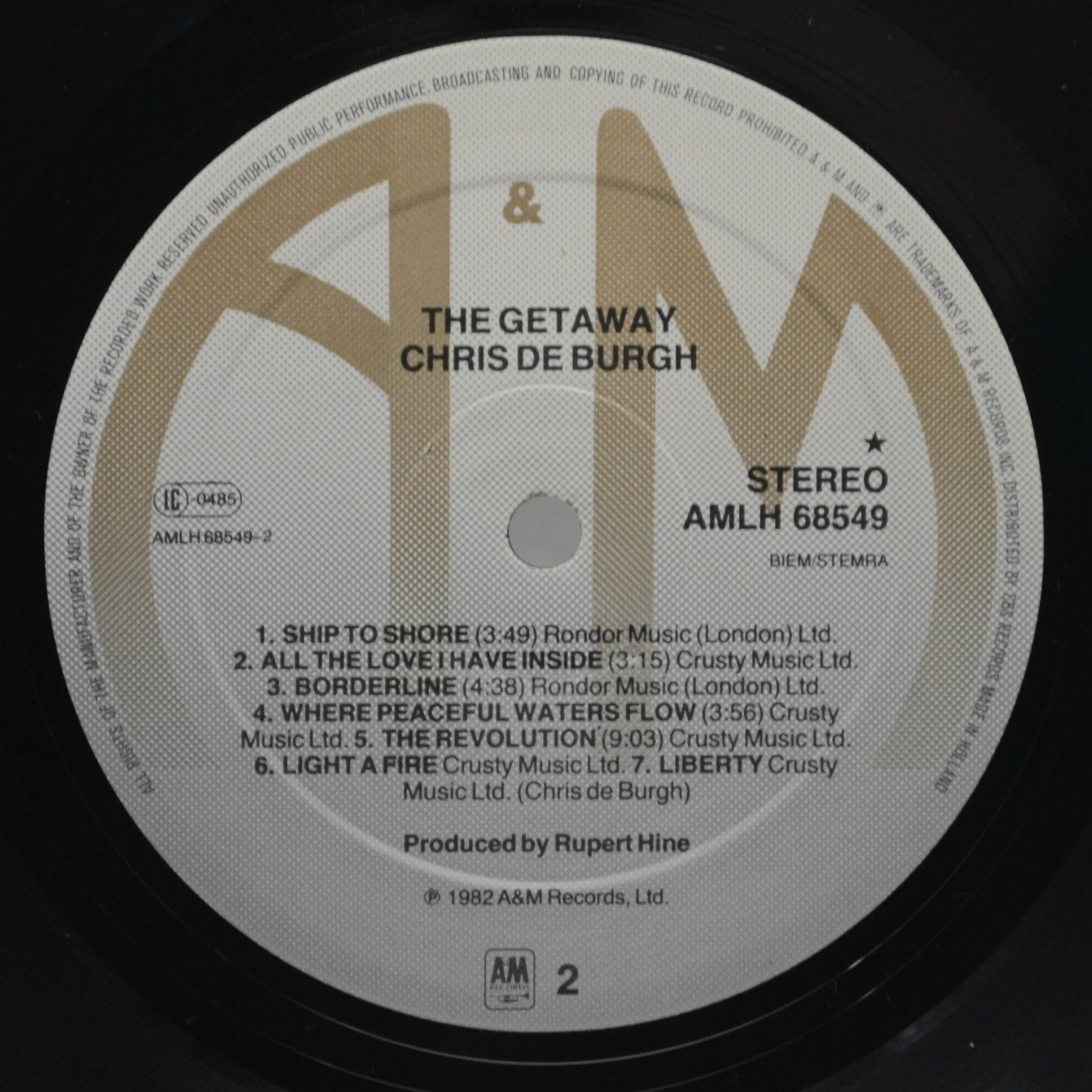 Chris de Burgh — The Getaway, 1982