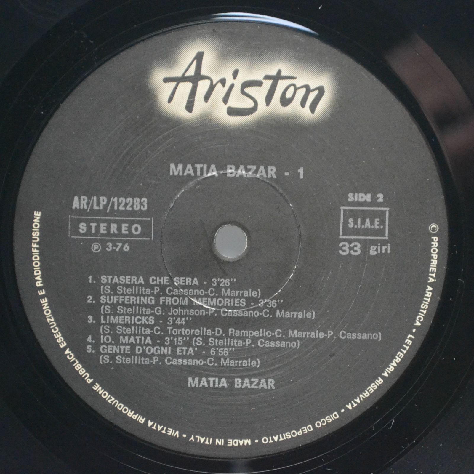 Matia Bazar — Matia Bazar 1 (1-st, Italy), 1976