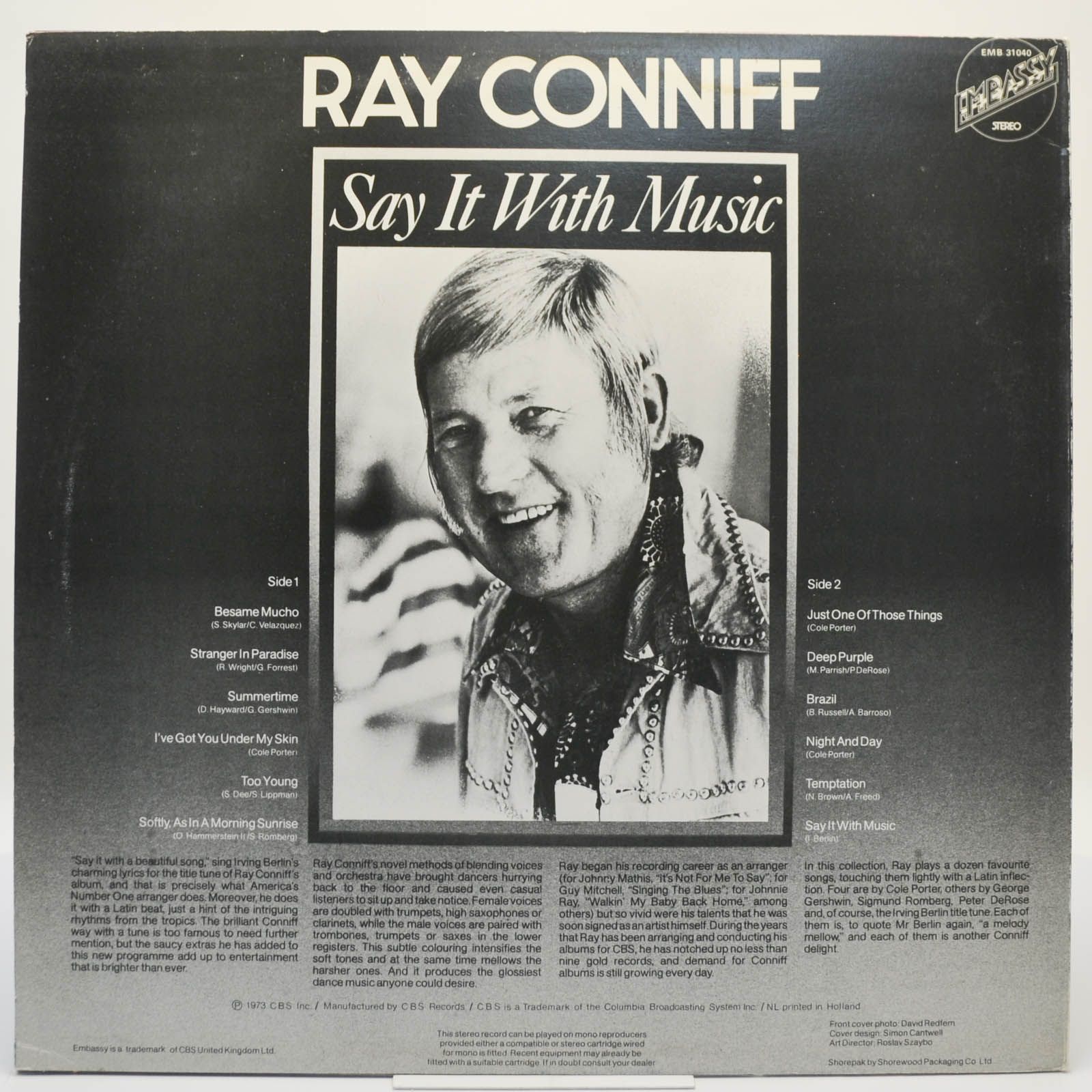 Ray Conniff And His Orchestra And Chorus — Say It With Music, 1960