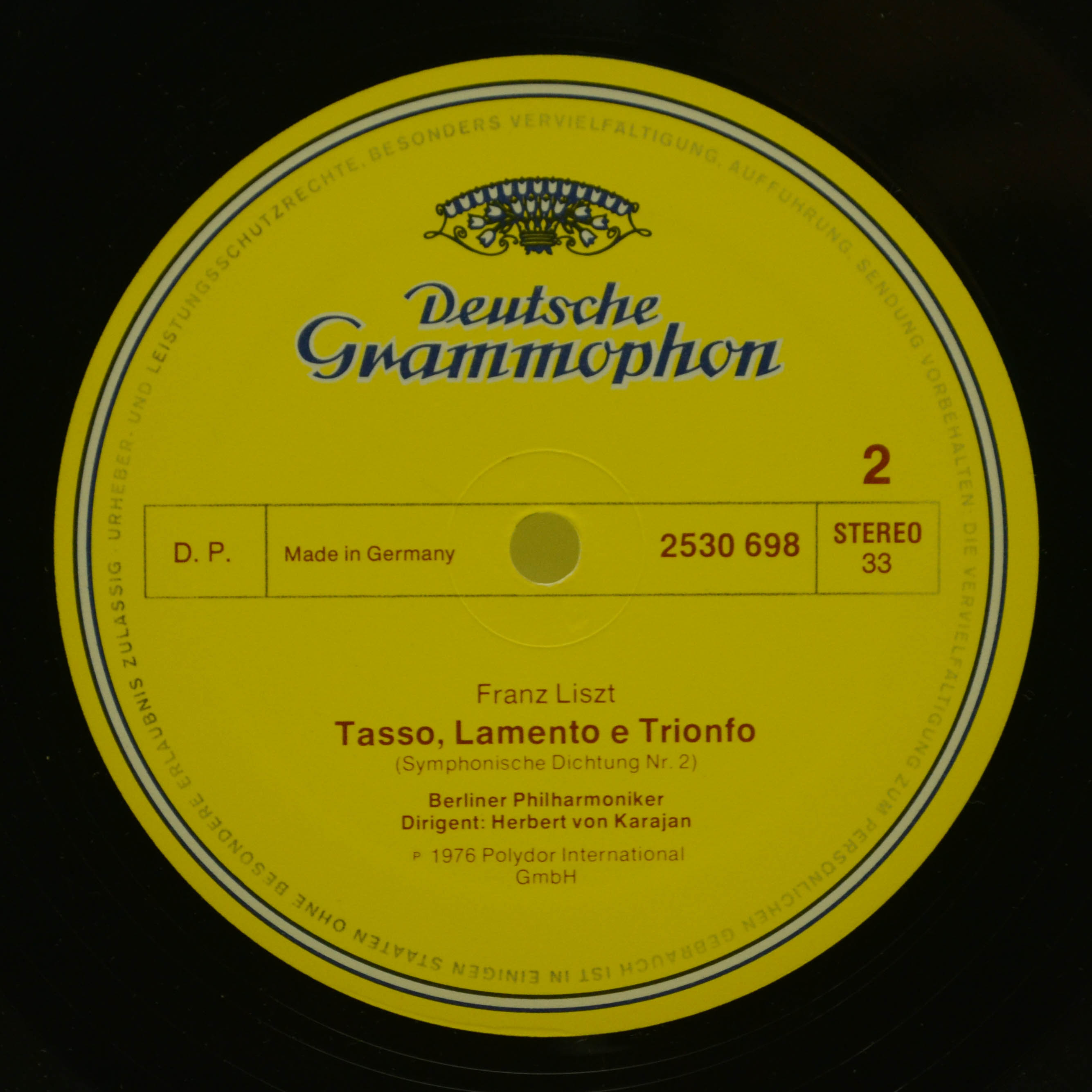 Franz Liszt • Berliner Philharmoniker • Herbert von Karajan — Ungarische Rhapsodien Nr.4 U. 5 • Hungarian Rhapsodies / Tasso: Lamento E Trionfo, 1976