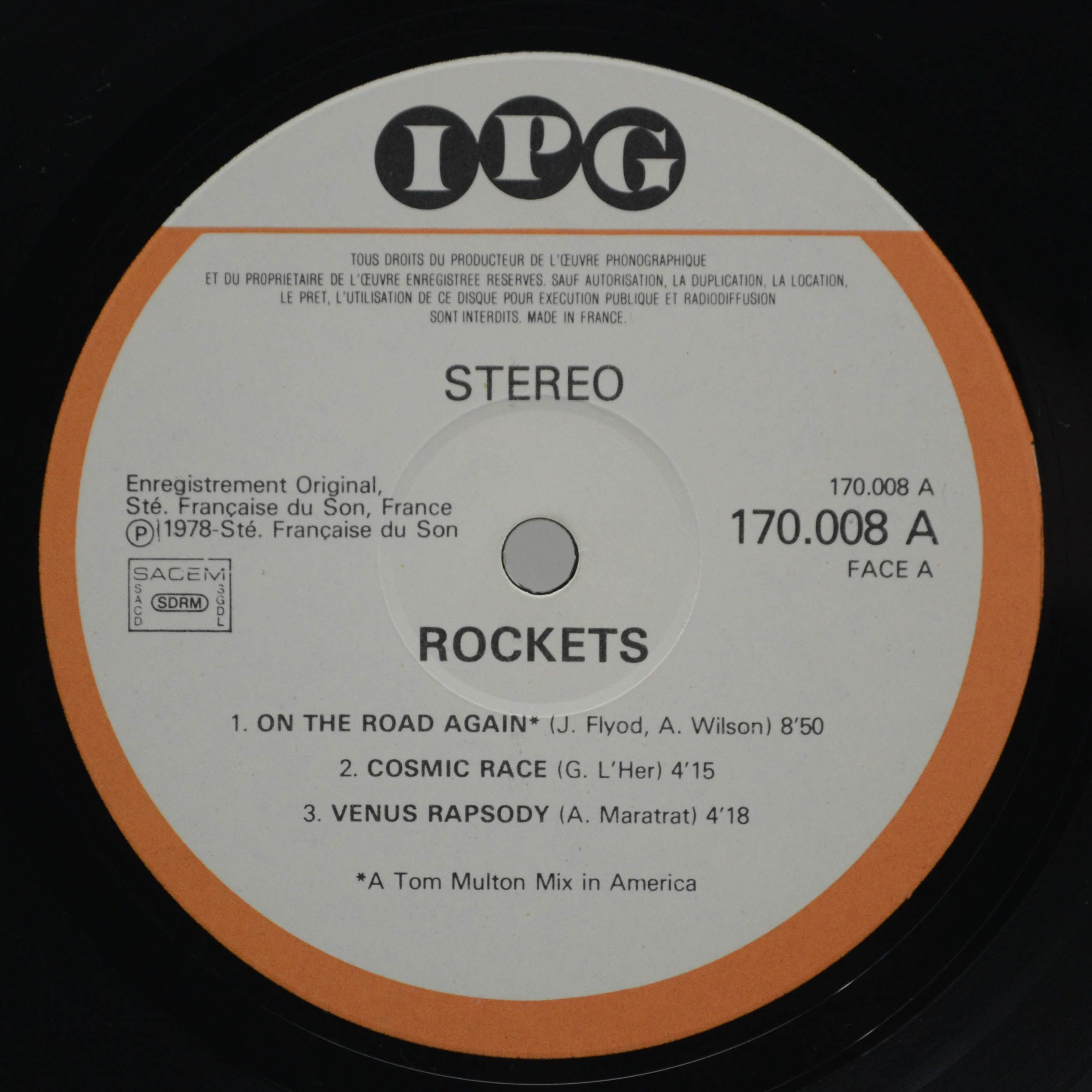 Rockets — On The Road Again (1-st, France), 1978