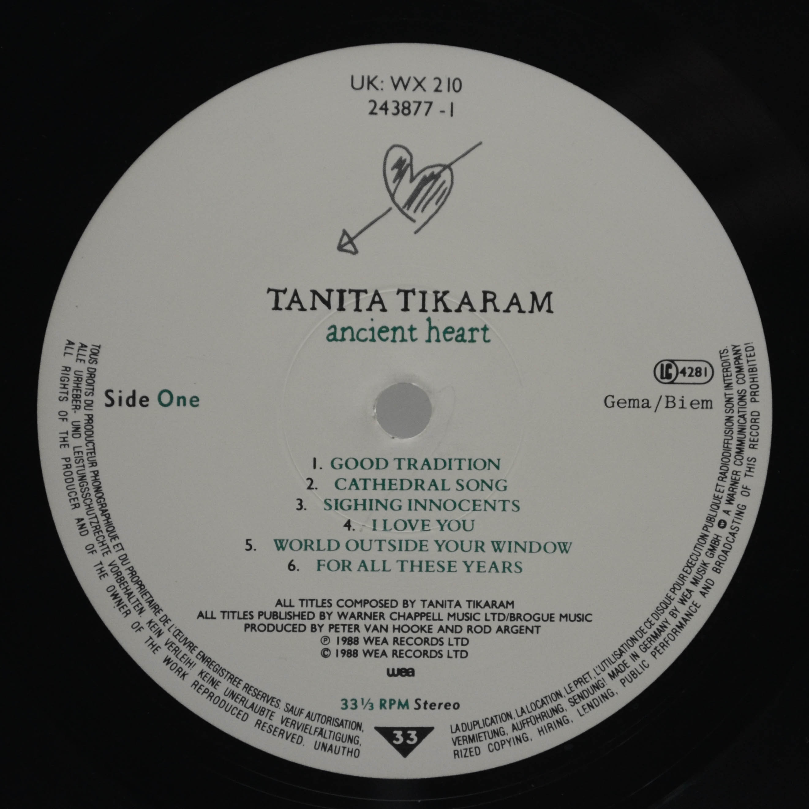 Tanita Tikaram — Ancient Heart, 1988