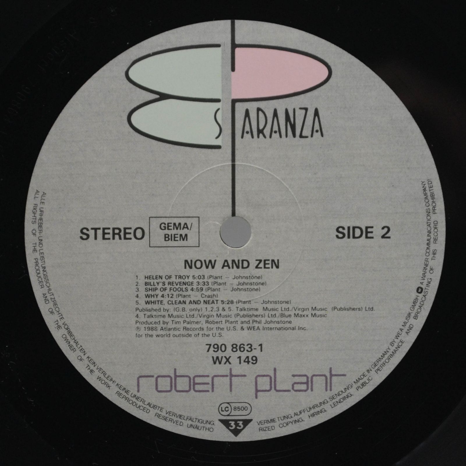 Robert Plant — Now And Zen, 1988