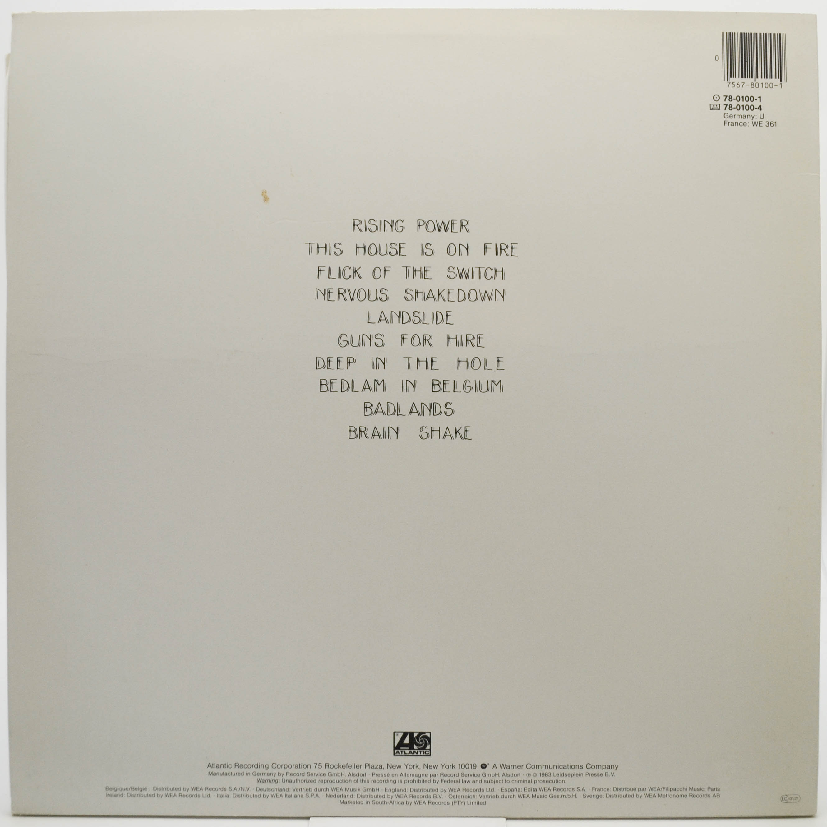 AC/DC — Flick Of The Switch, 1983