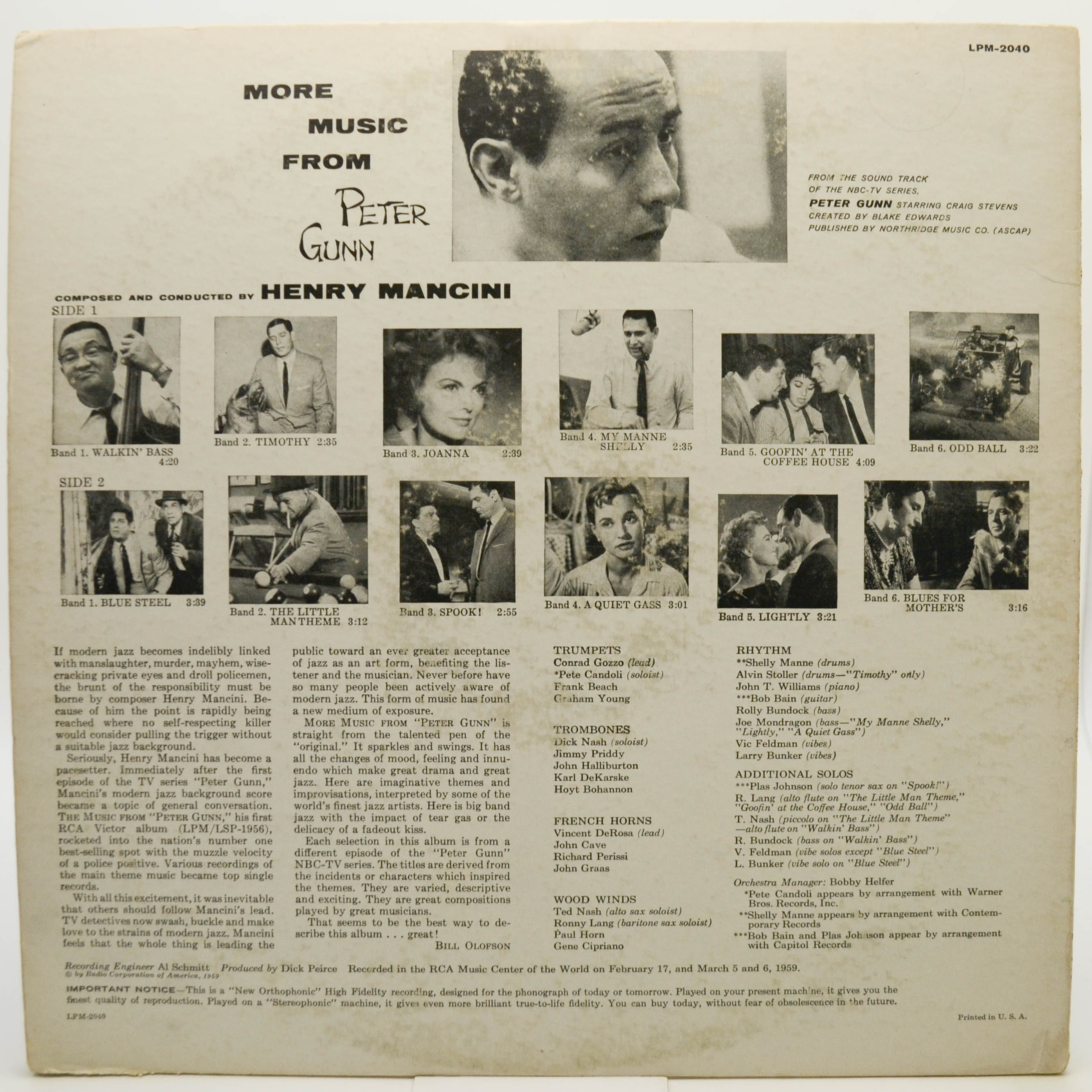 Henry Mancini — More Music From Peter Gunn (1-st, USA), 1959