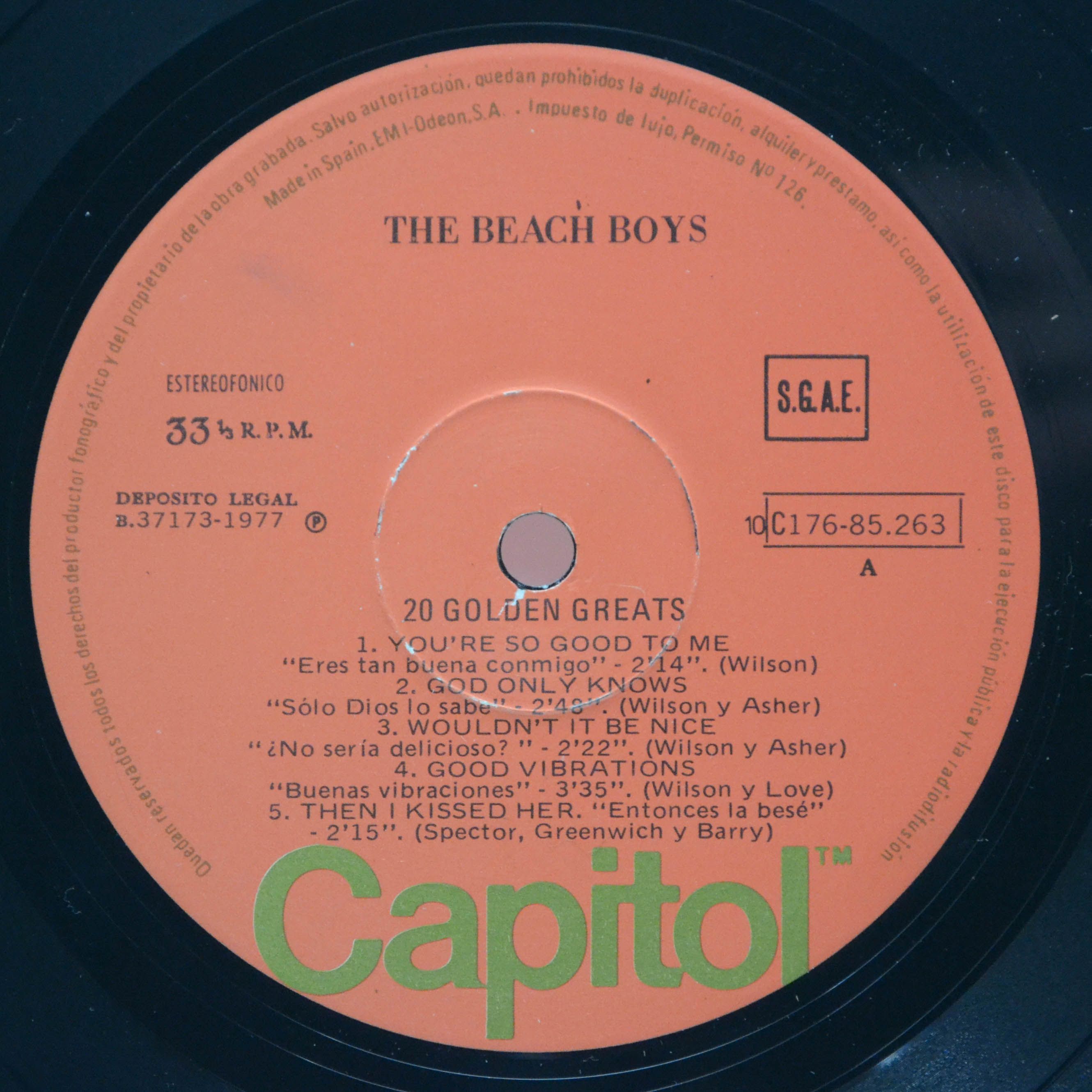 Beach Boys — 20 Golden Greats - 20 Grandes Exitos (2LP), 1977