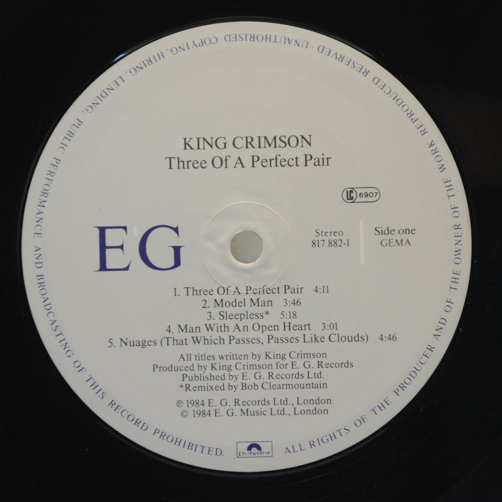King Crimson — Three Of A Perfect Pair, 1984