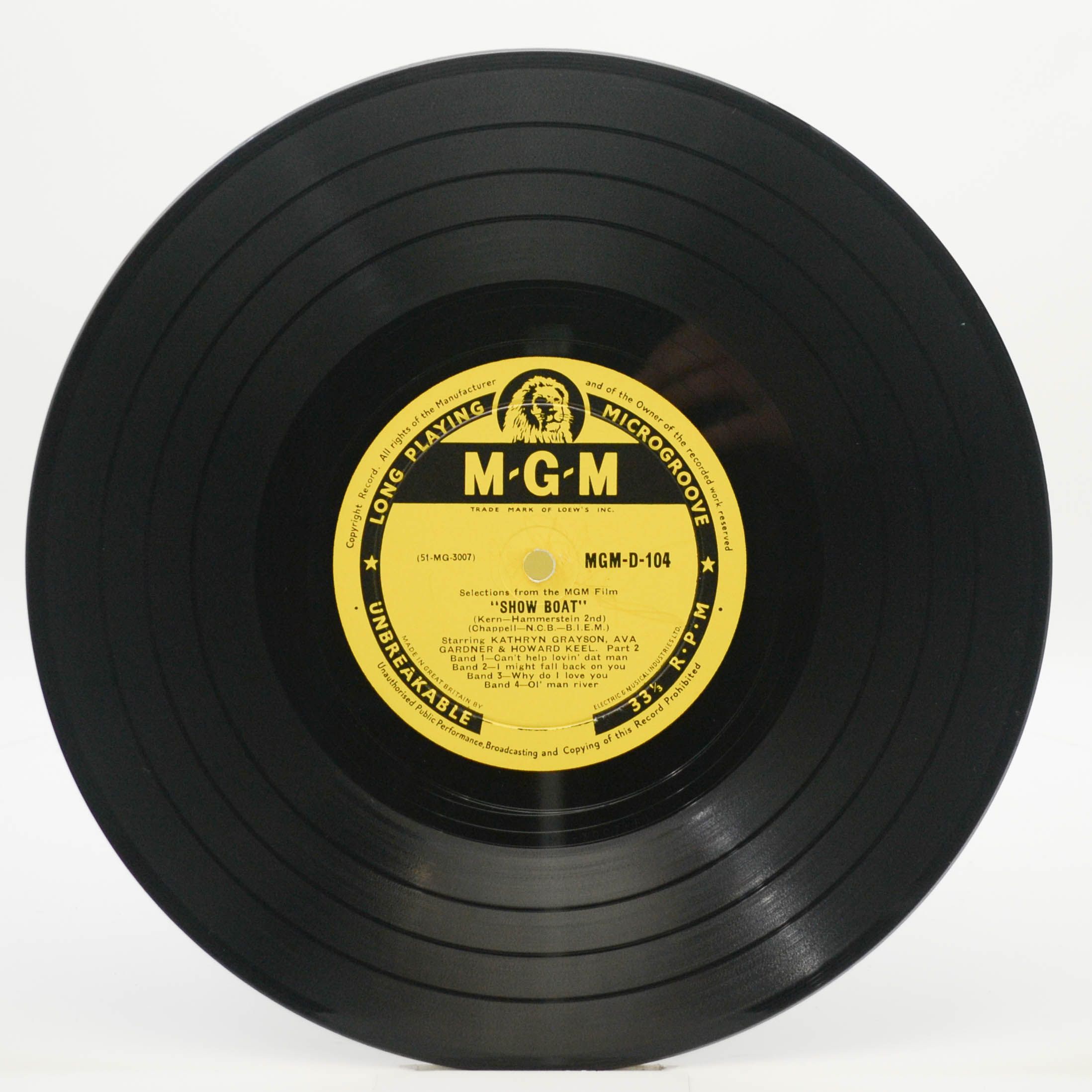 Various — Selections From The MGM Film "Showboat" (10", UK), 1952
