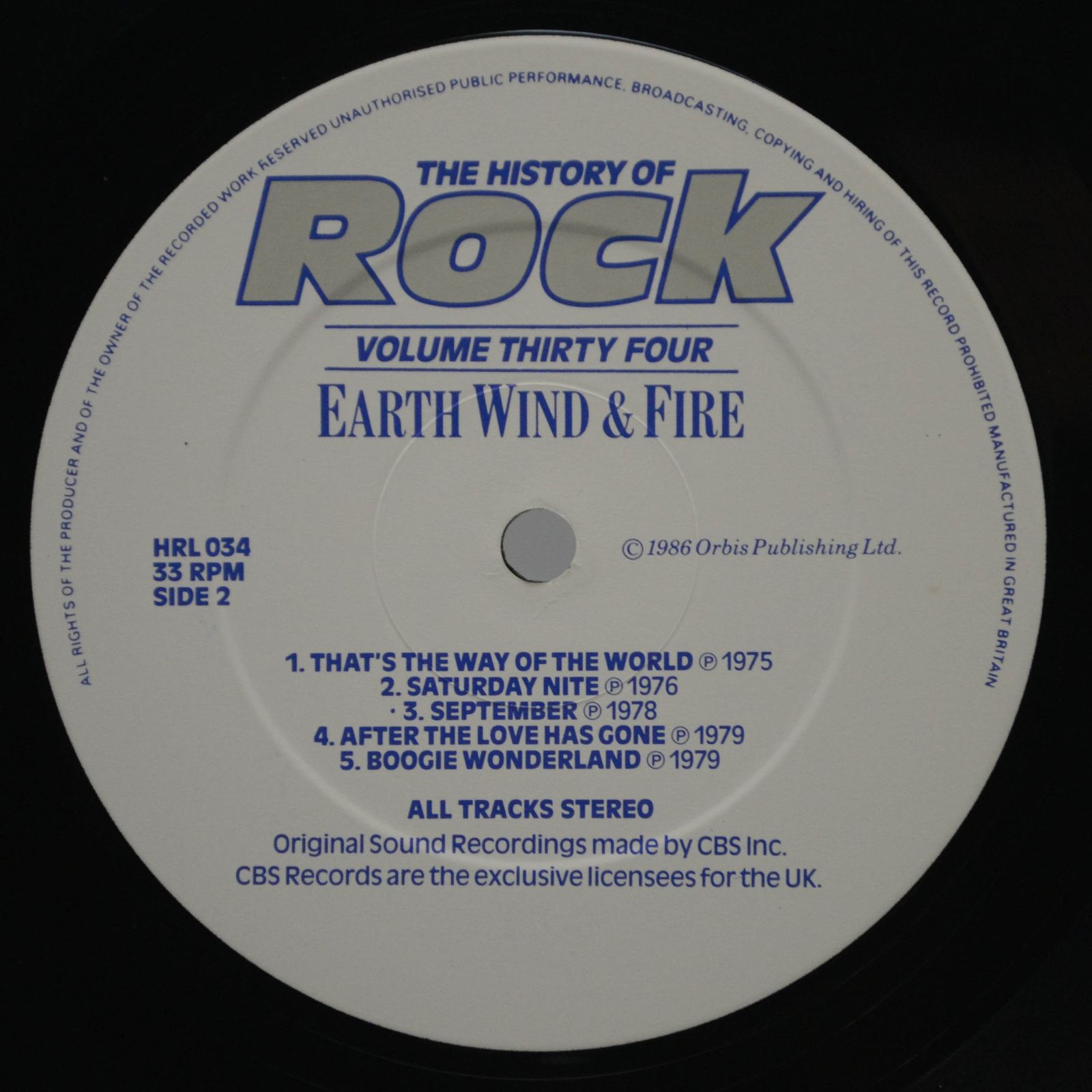 Bobby Womack / Earth Wind & Fire / The Isley Brothers / The O'Jays / Harold Melvin & The Bluenotes — The History Of Rock (Volume Thirty Four) (2LP, UK), 1986