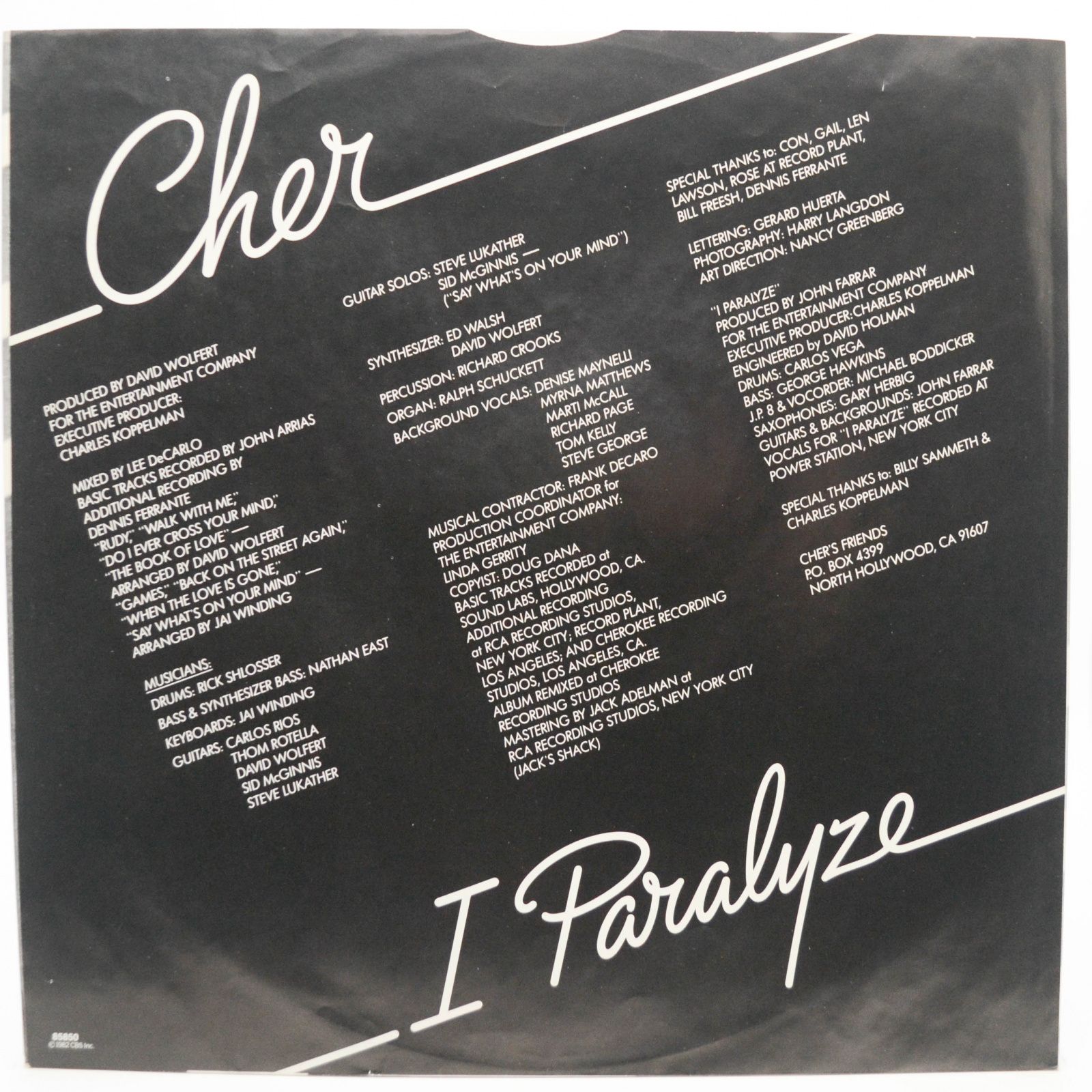 Cher — I Paralyze, 1982