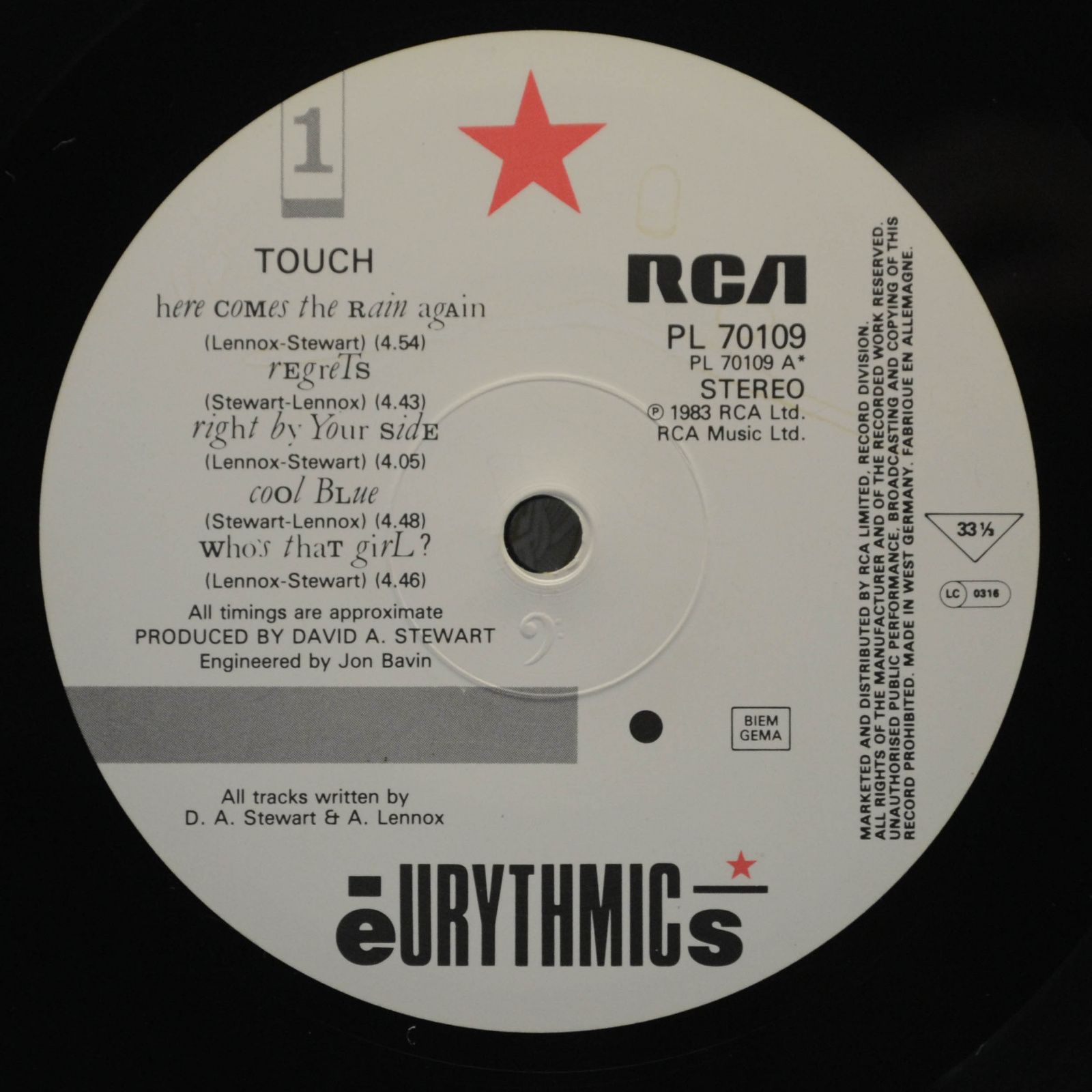 Eurythmics — Touch, 1983
