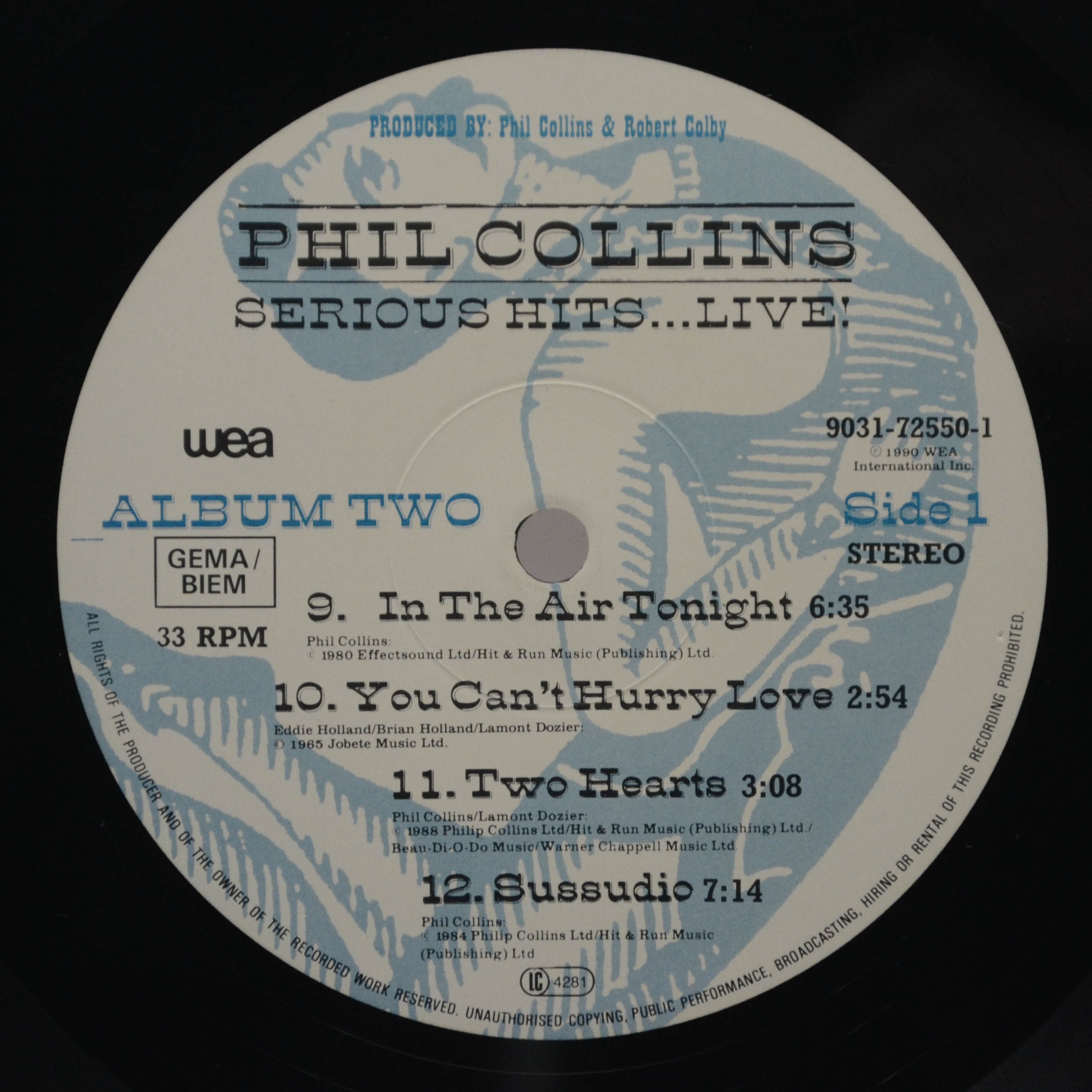Phil Collins — Serious Hits...Live! (2LP), 1990