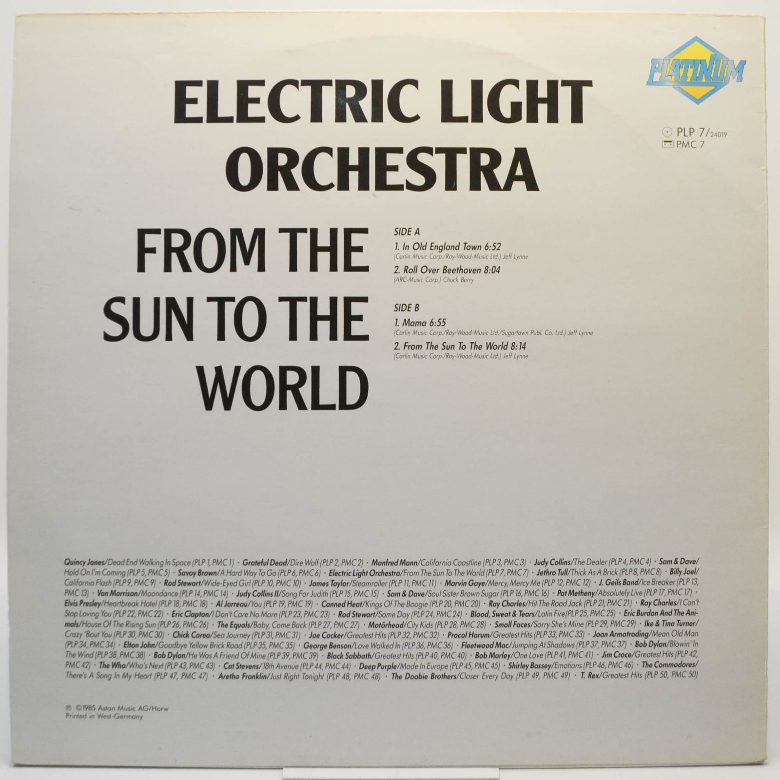 Electric Light Orchestra — From The Sun To The World, 1985