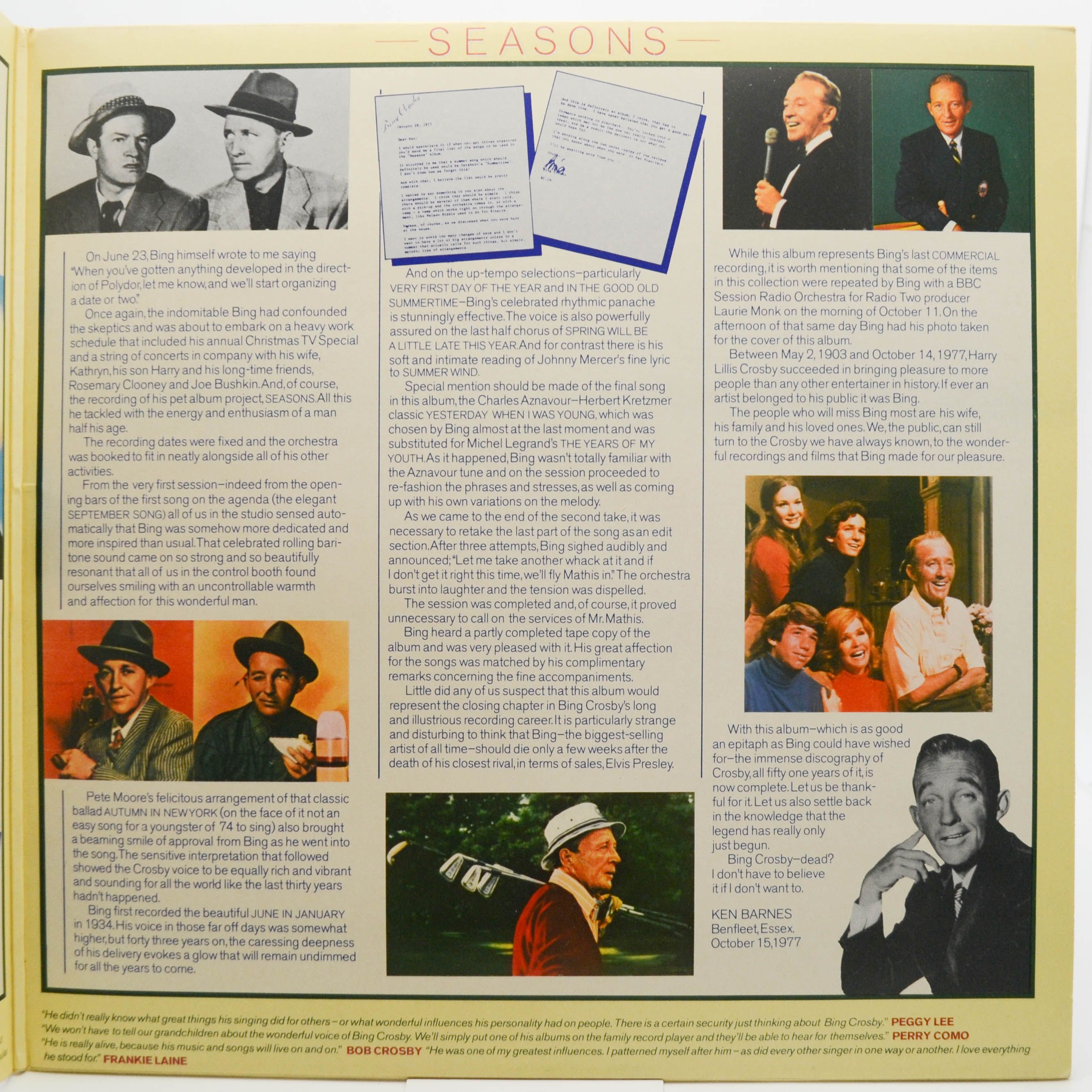 Bing Crosby — Seasons (UK), 1977