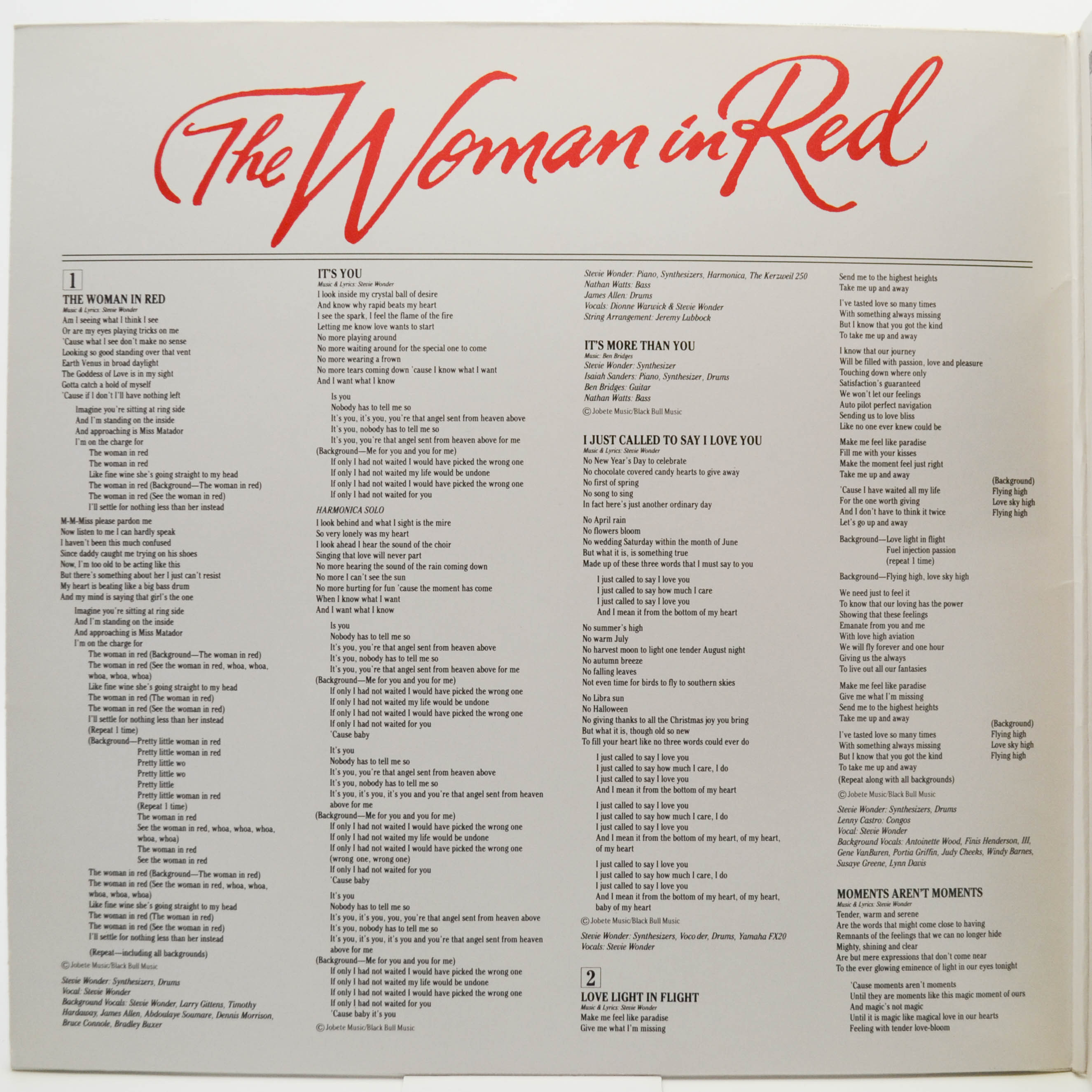 Stevie Wonder — The Woman In Red (Selections From The Original Motion Picture Soundtrack), 1984