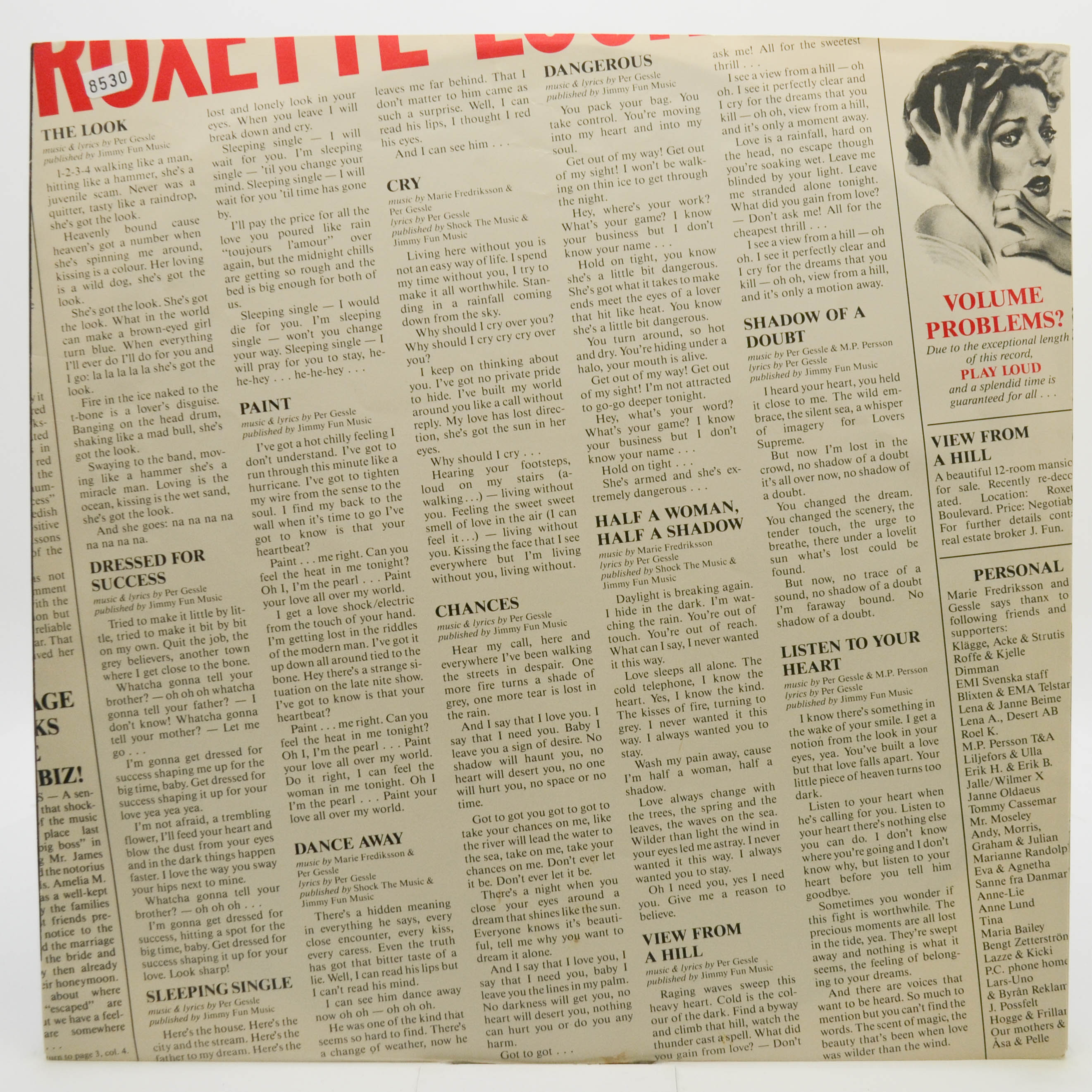 Roxette — Look Sharp! (1-st, Sweden), 1988