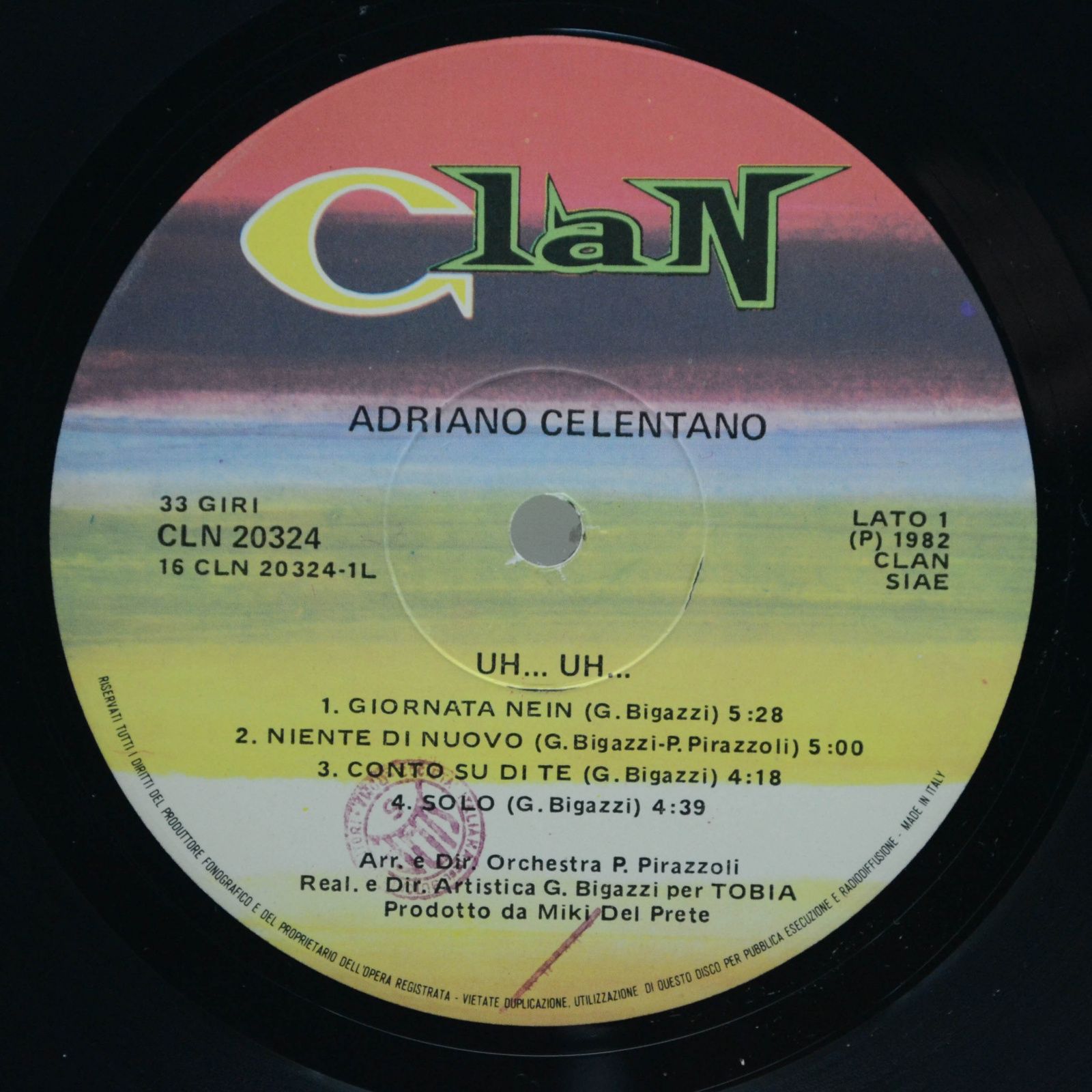 Adriano Celentano — Uh…Uh… (1-st, Clan, Italy), 1982