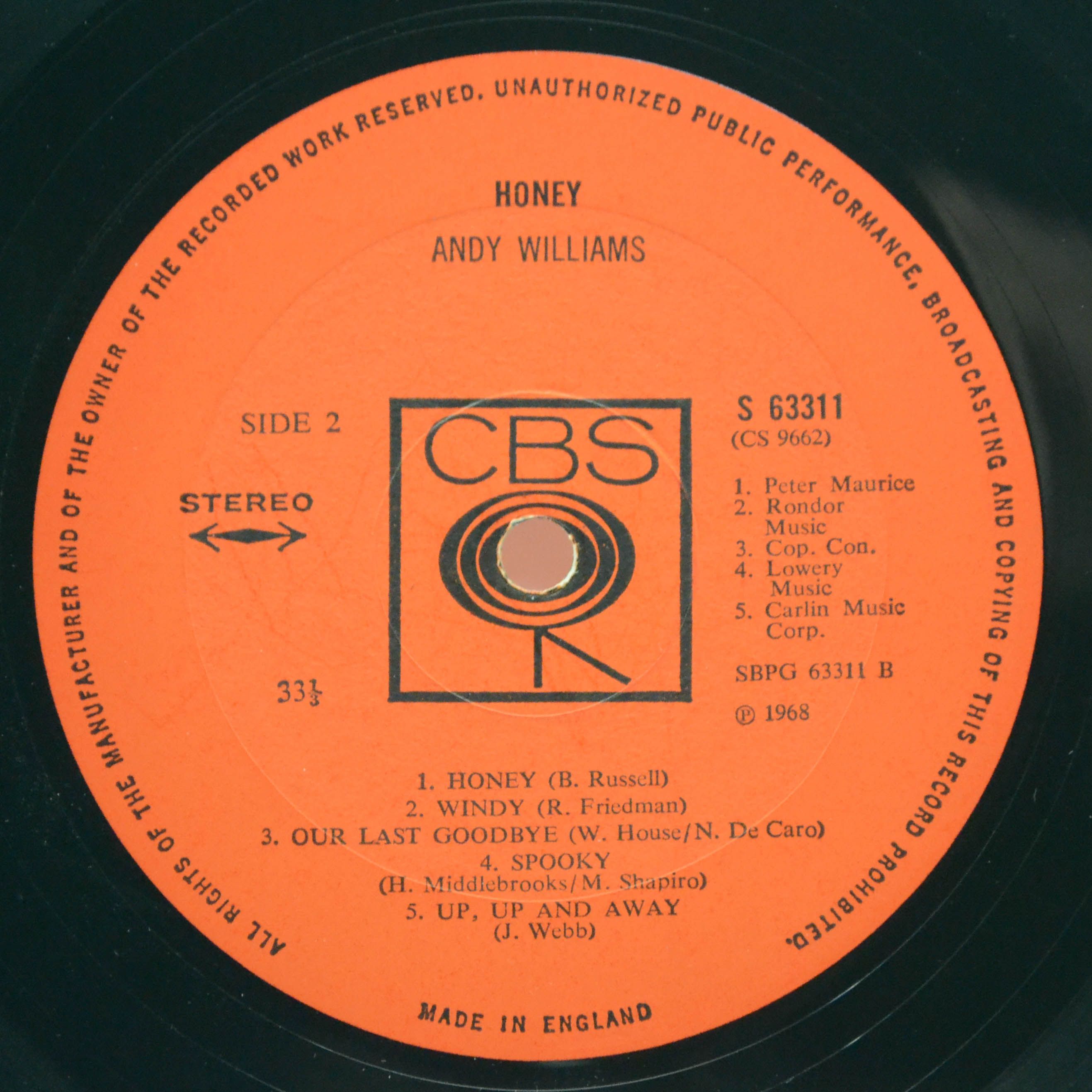 Andy Williams — Honey (UK), 1968