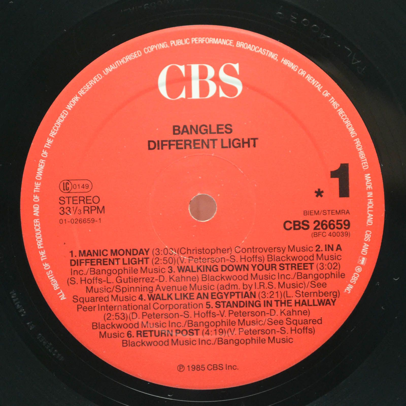 Bangles — Different Light, 1986