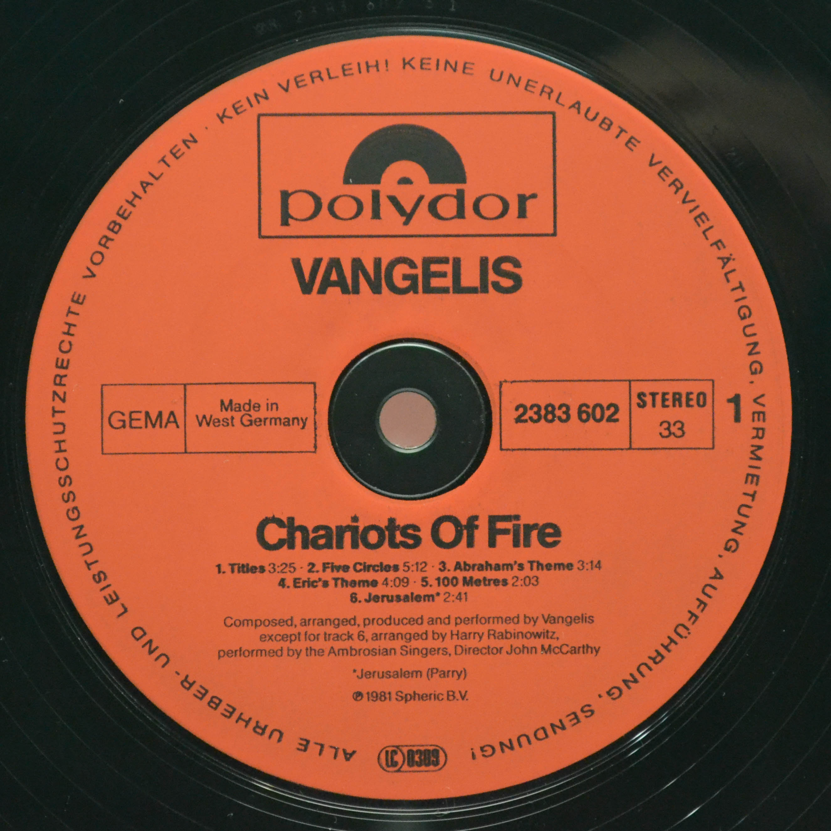 Vangelis — Chariots Of Fire, 1981