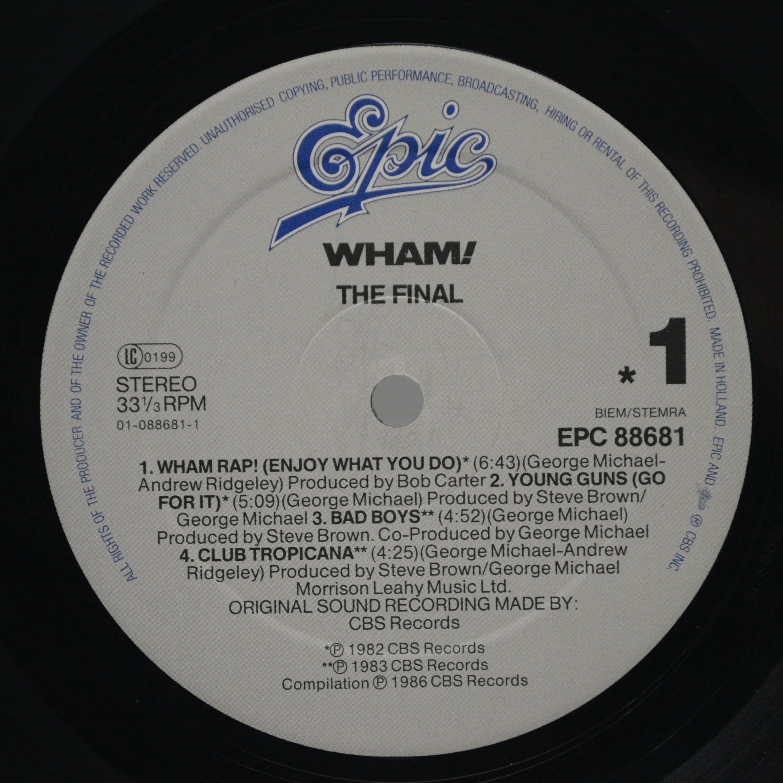 Wham! — The Final (2LP), 1986