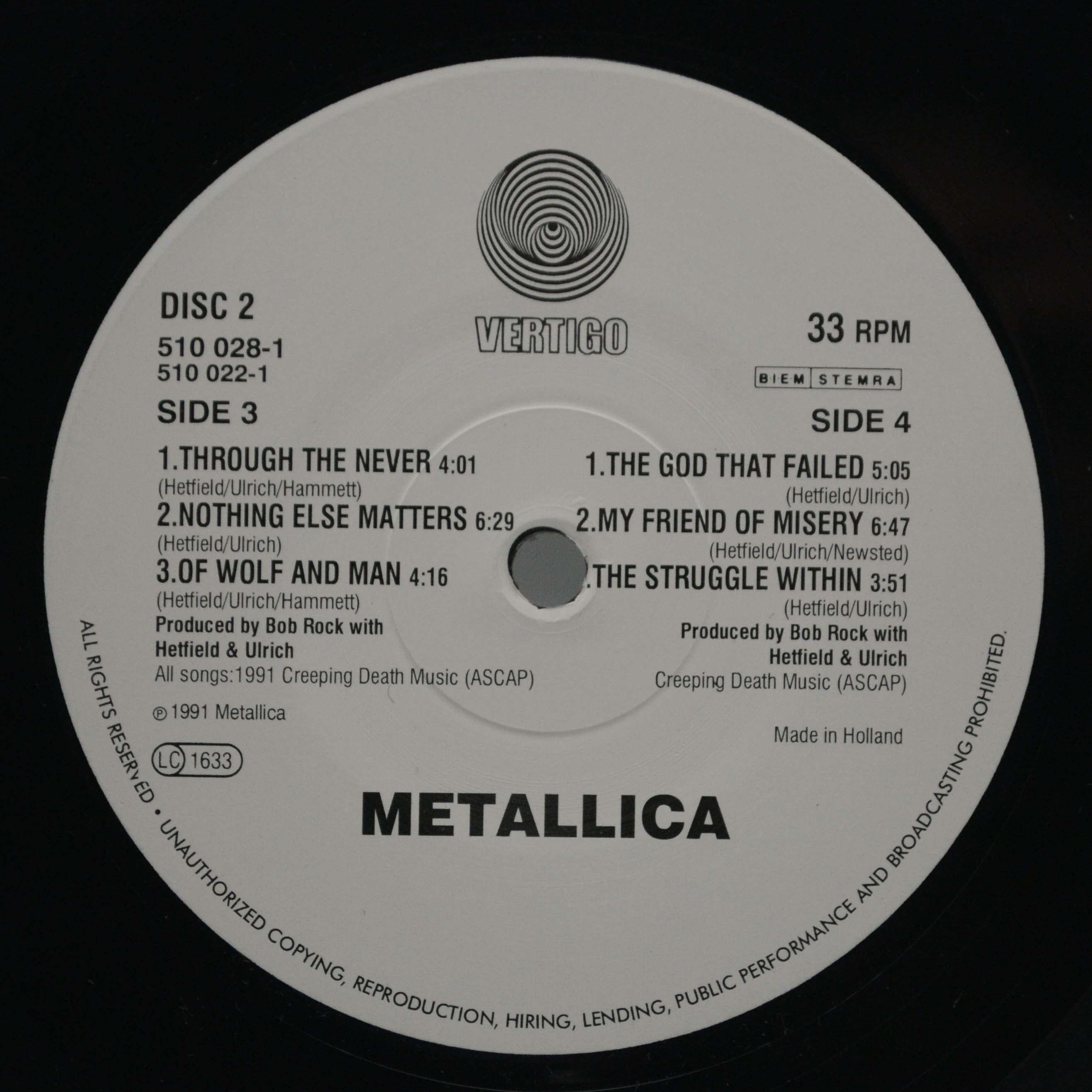 Metallica — Metallica (2LP), 1991