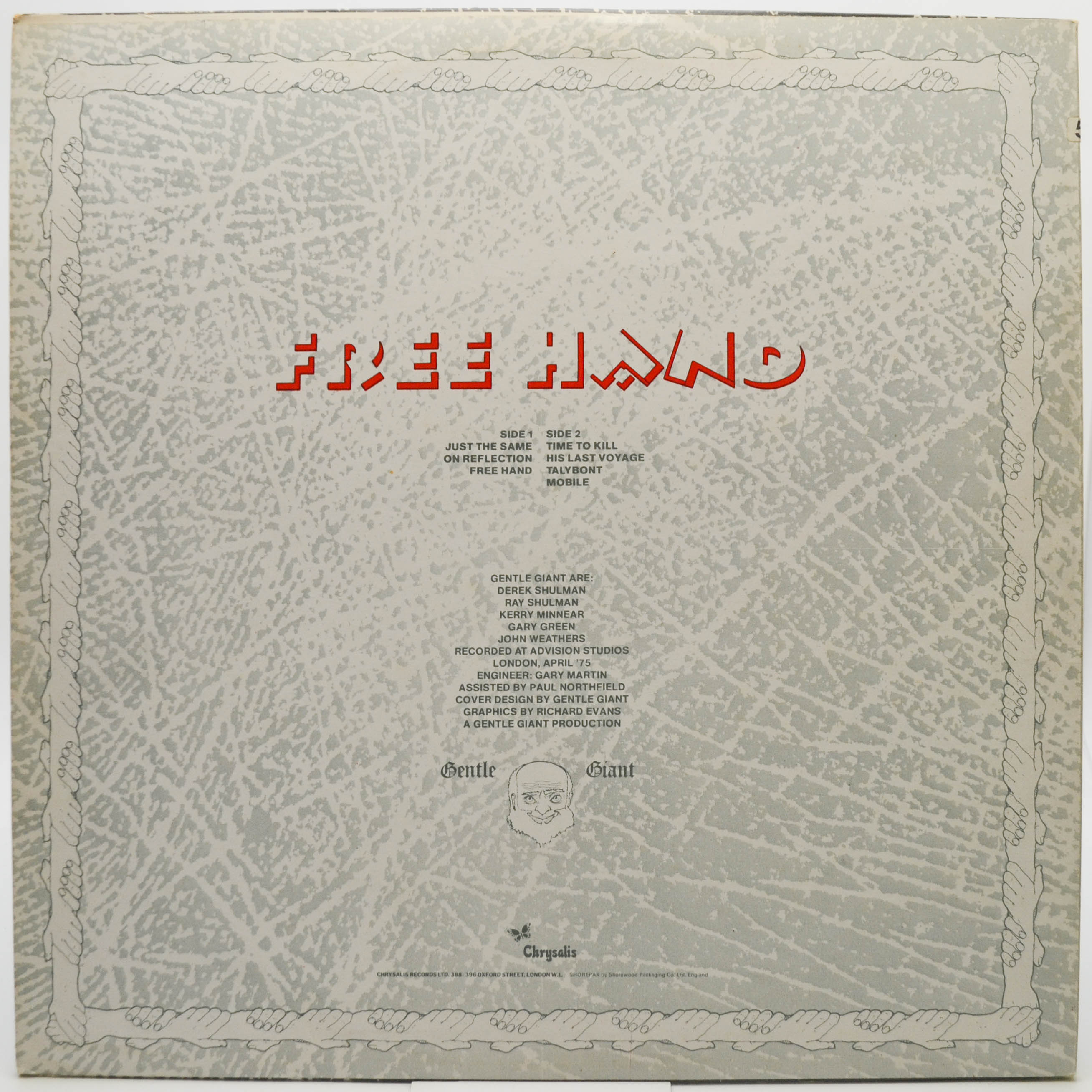 Gentle Giant — Free Hand (1-st, UK), 1975