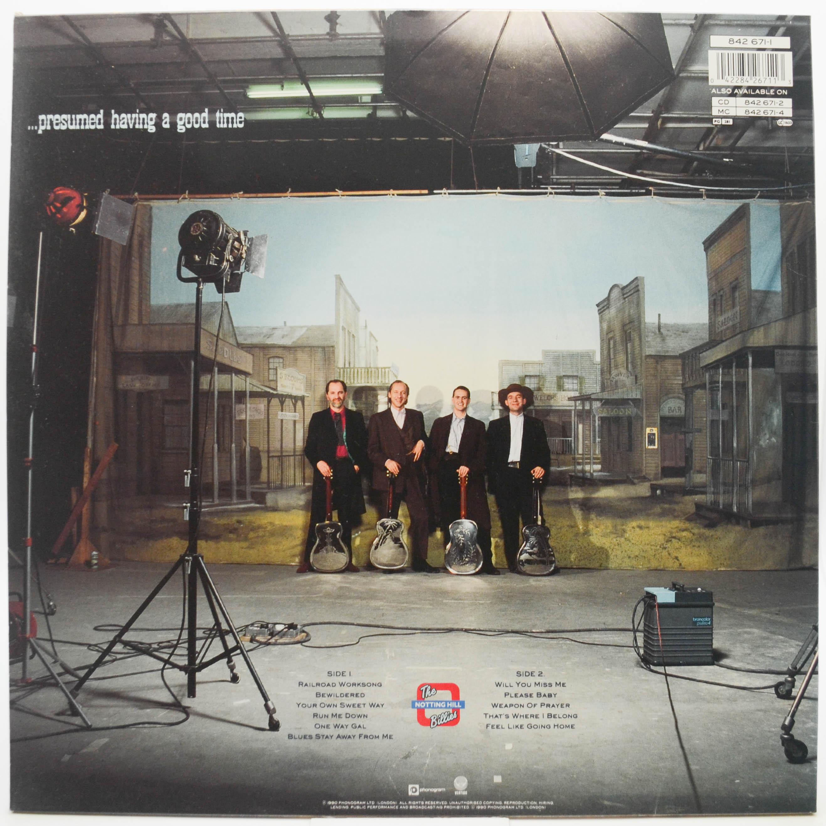 Виниловая пластинка Notting Hillbillies — Missing...Presumed Having A Good Time, 1990