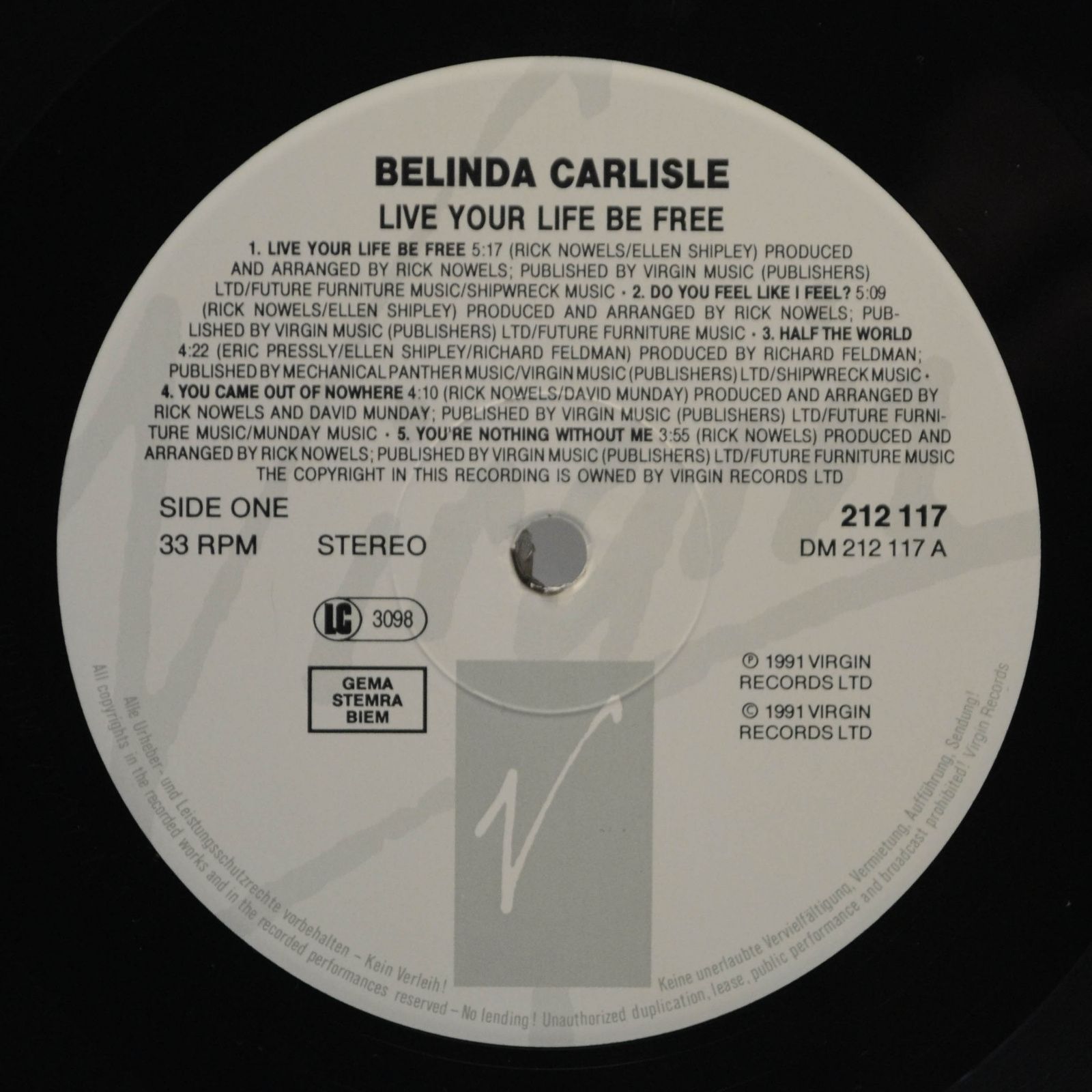 Belinda Carlisle — Live Your Life Be Free, 1991
