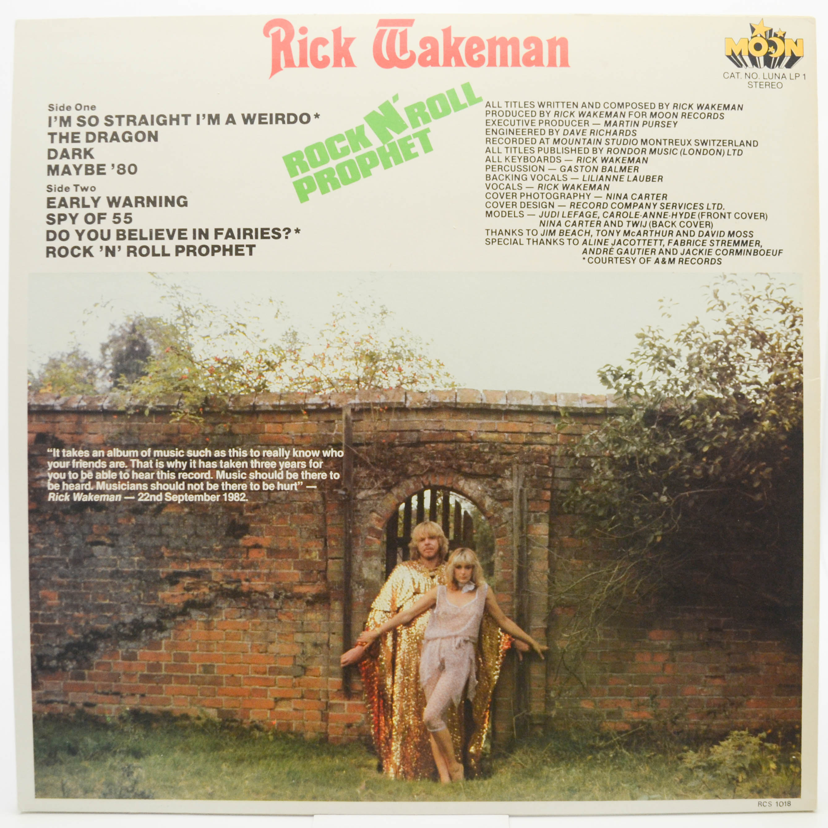 Rick Wakeman — Rock N' Roll Prophet (1-st, UK), 1982