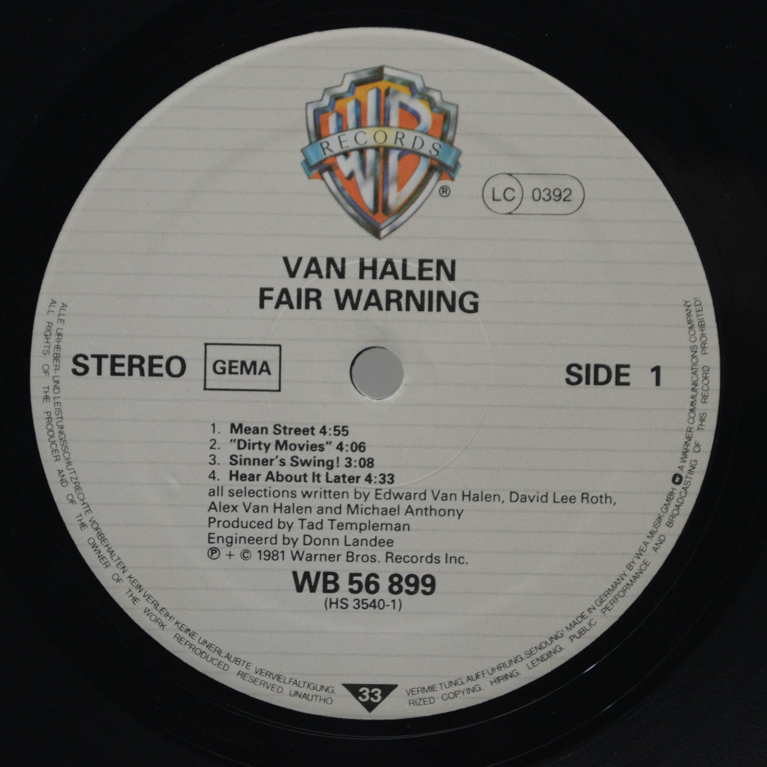 Van Halen — Fair Warning, 1981
