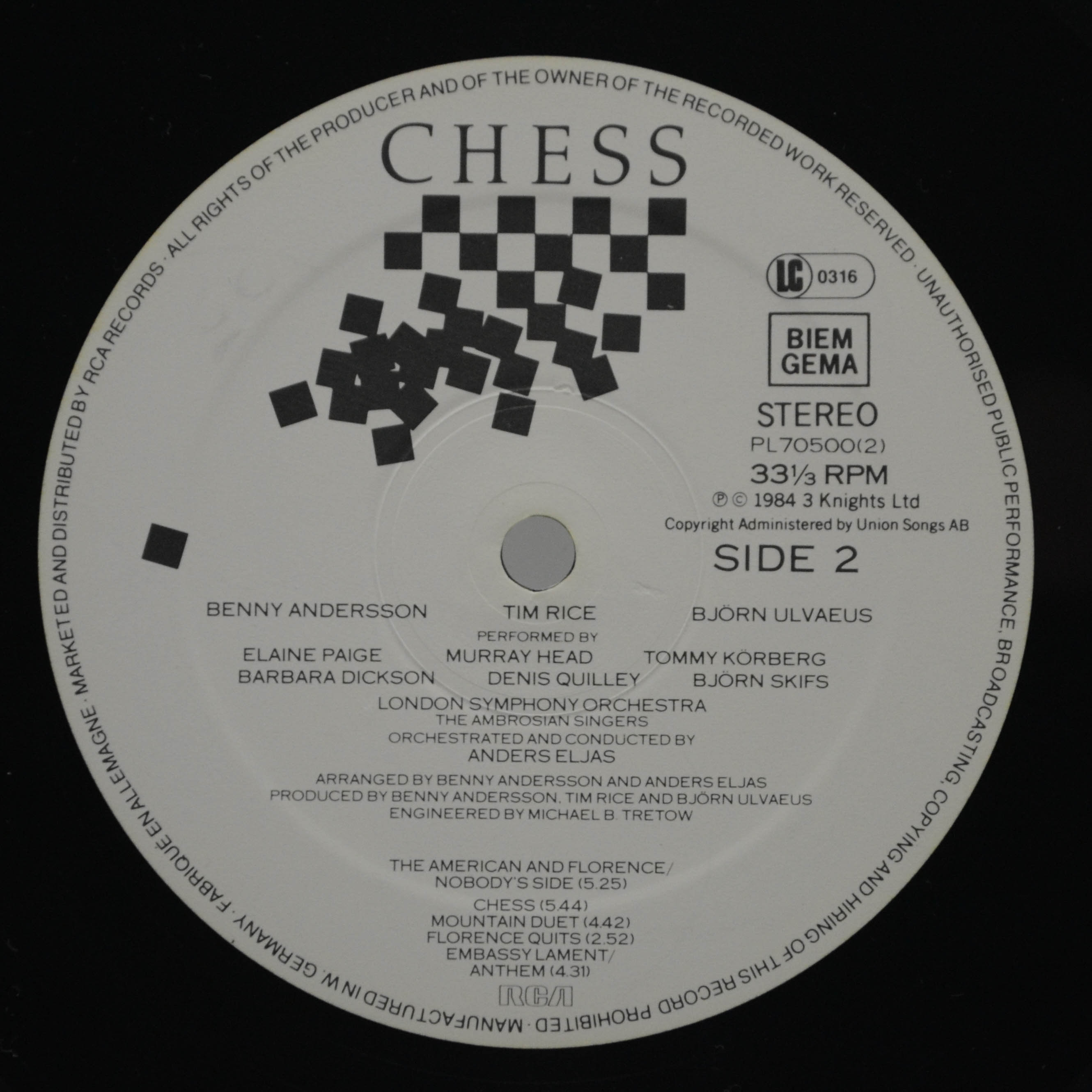 Виниловая пластинка Benny Andersson, Tim Rice, Björn Ulvaeus — Chess (2LP, booklet), 1984