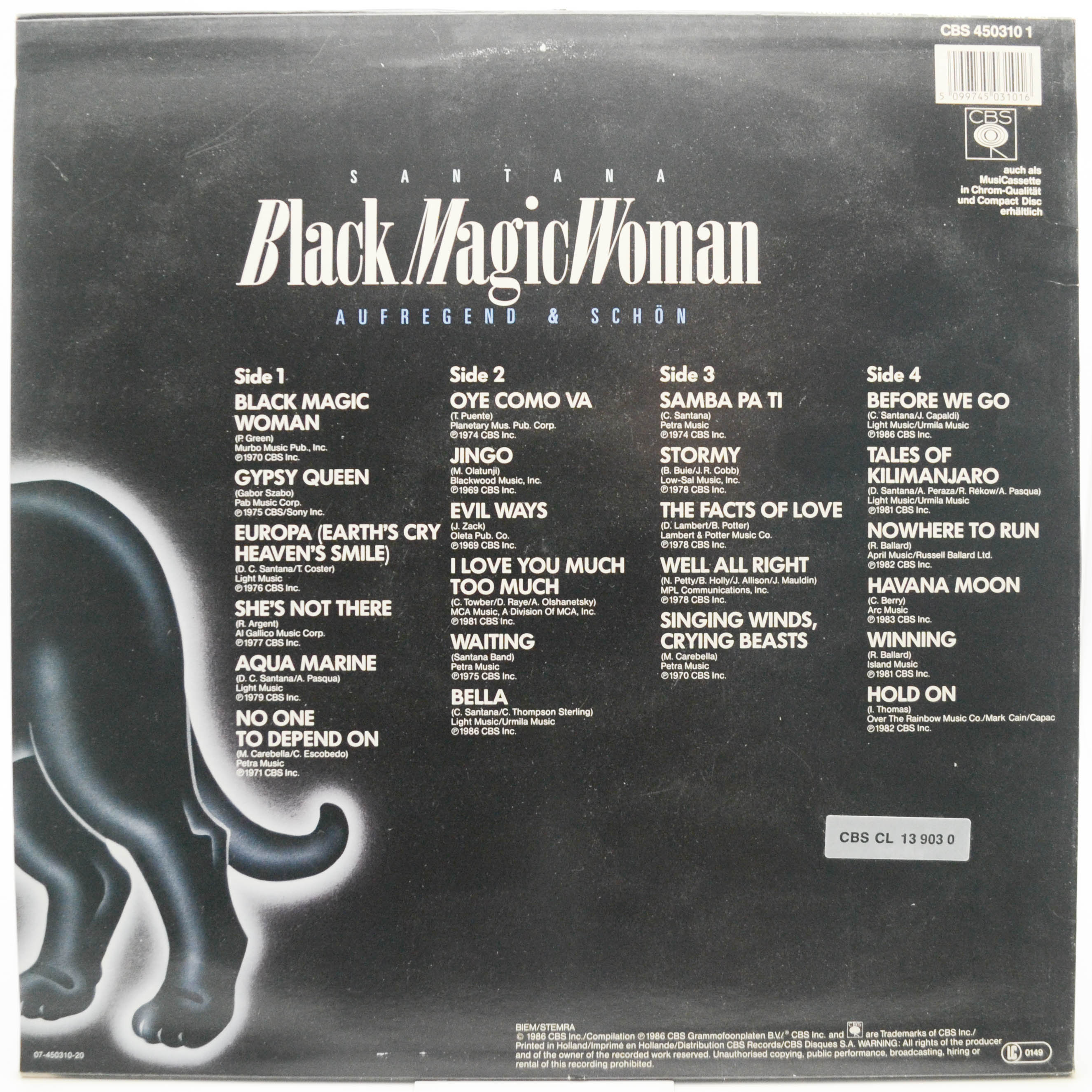 Santana — Black Magic Woman (2LP), 1986