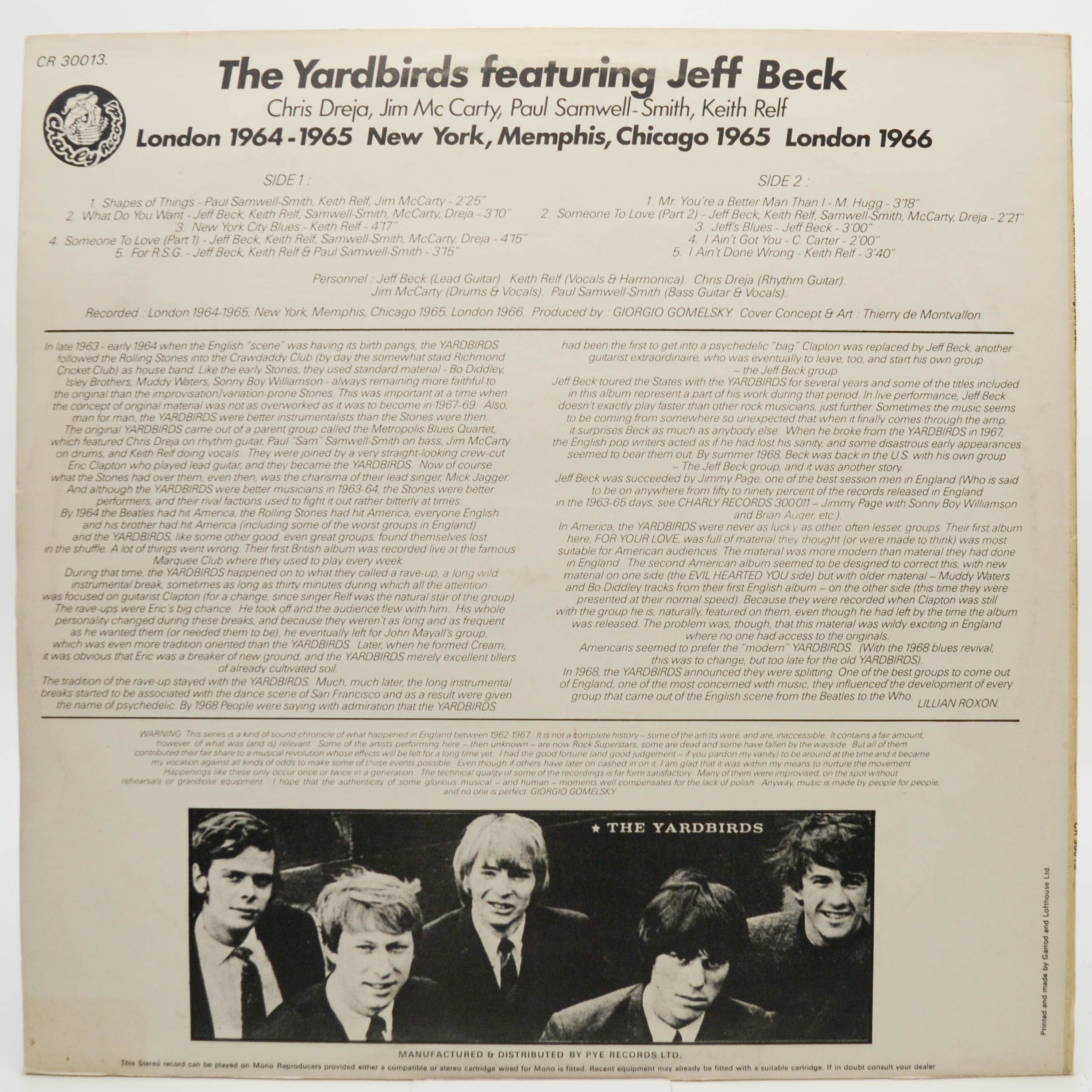 Yardbirds Featuring Jeff Beck — The Yardbirds Featuring Jeff Beck (UK), 1977