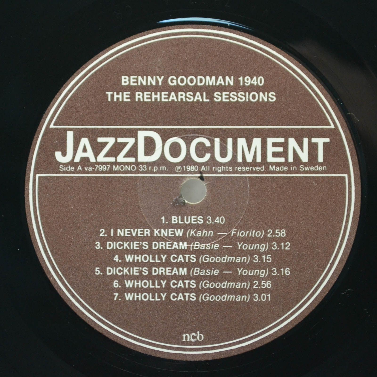 Benny Goodman — The Rehearsal Sessions (Benny Goodman 1940), 1980