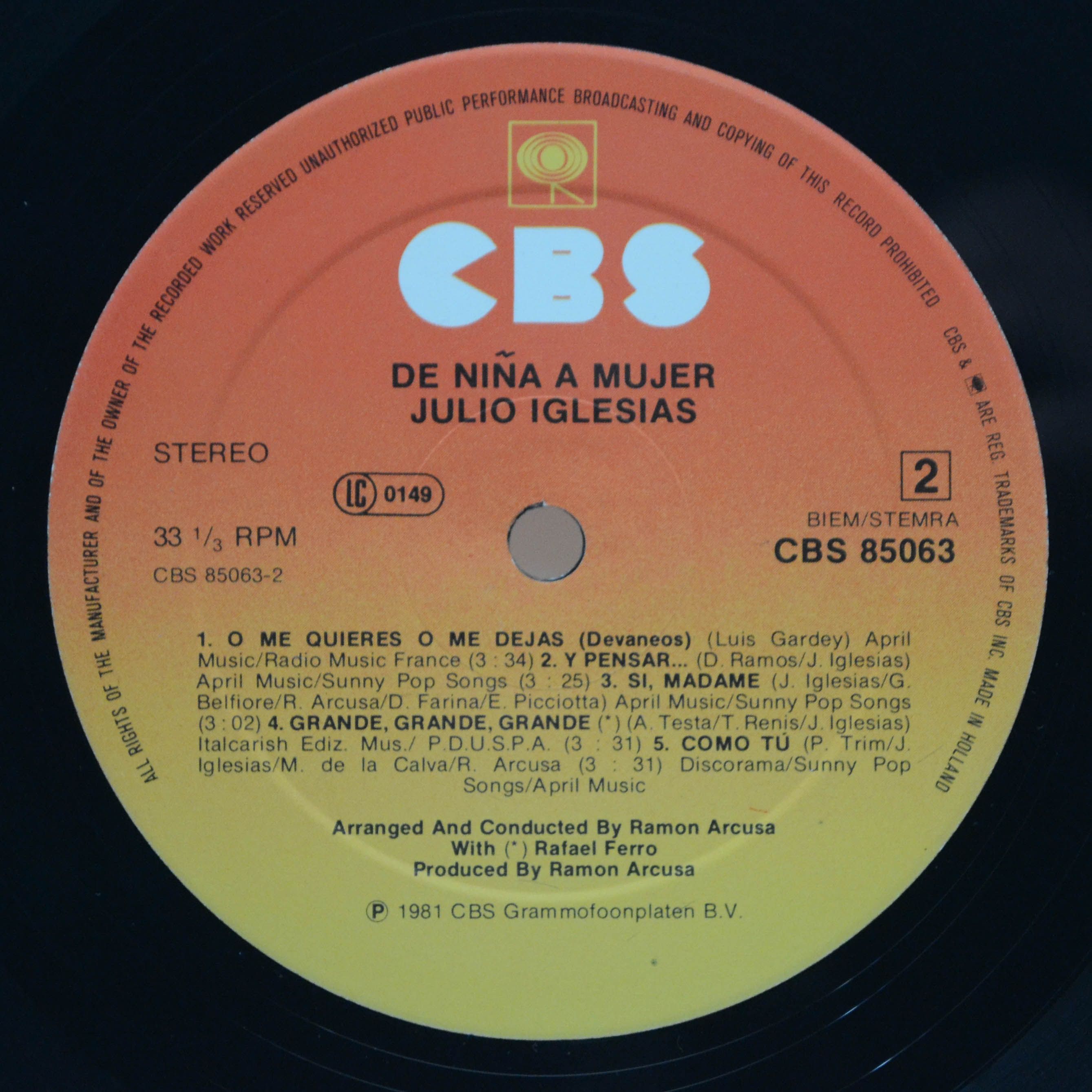 Julio Iglesias — De Niña A Mujer, 1981