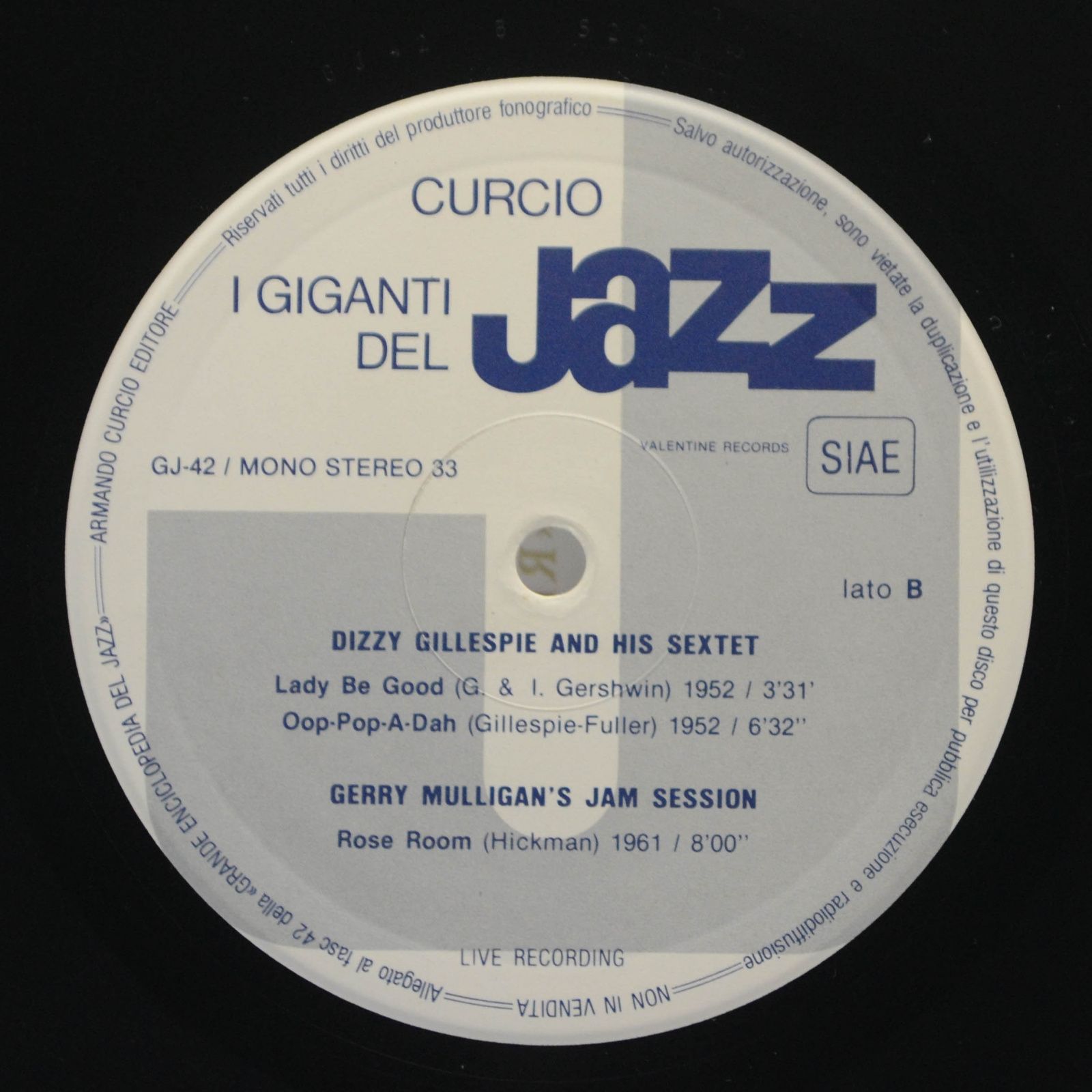 Dizzy Gillespie, Gerry Mulligan — I Giganti Del Jazz Vol. 42, 1981
