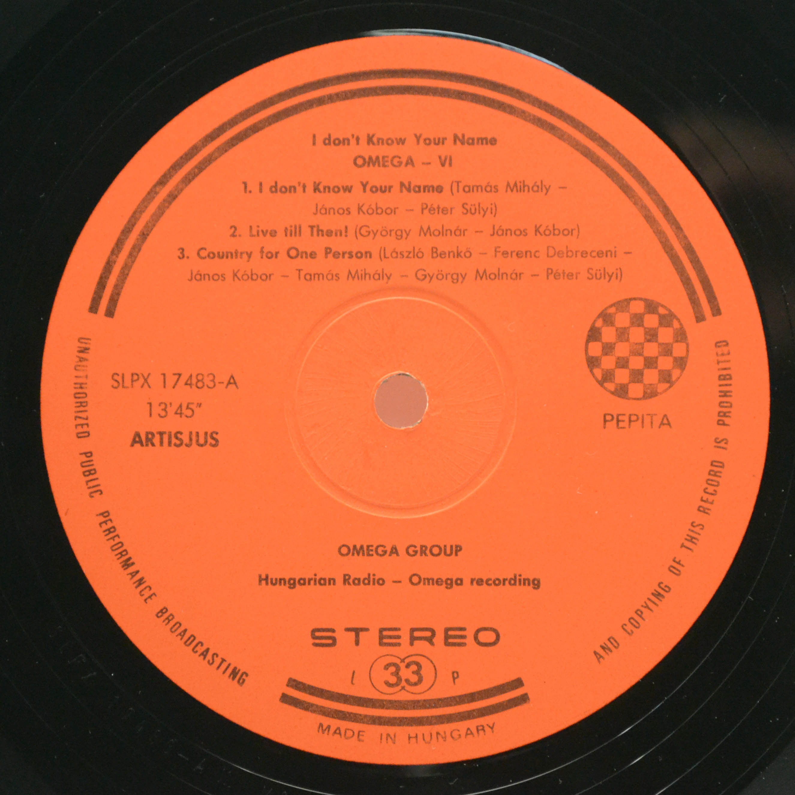 Omega — 6 - Nem Tudom A Neved, 1975