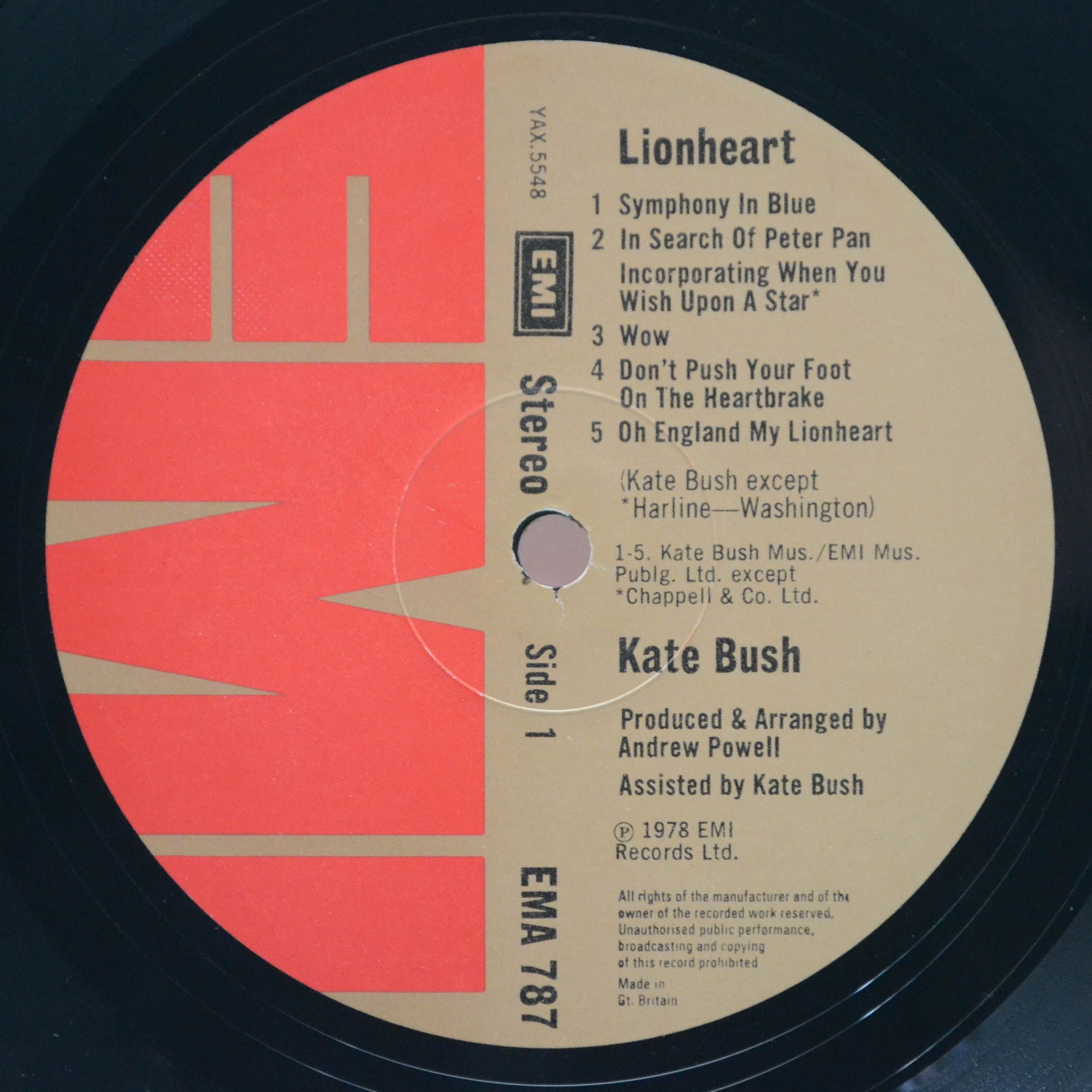 Kate Bush — Lionheart (1-st, UK), 1978