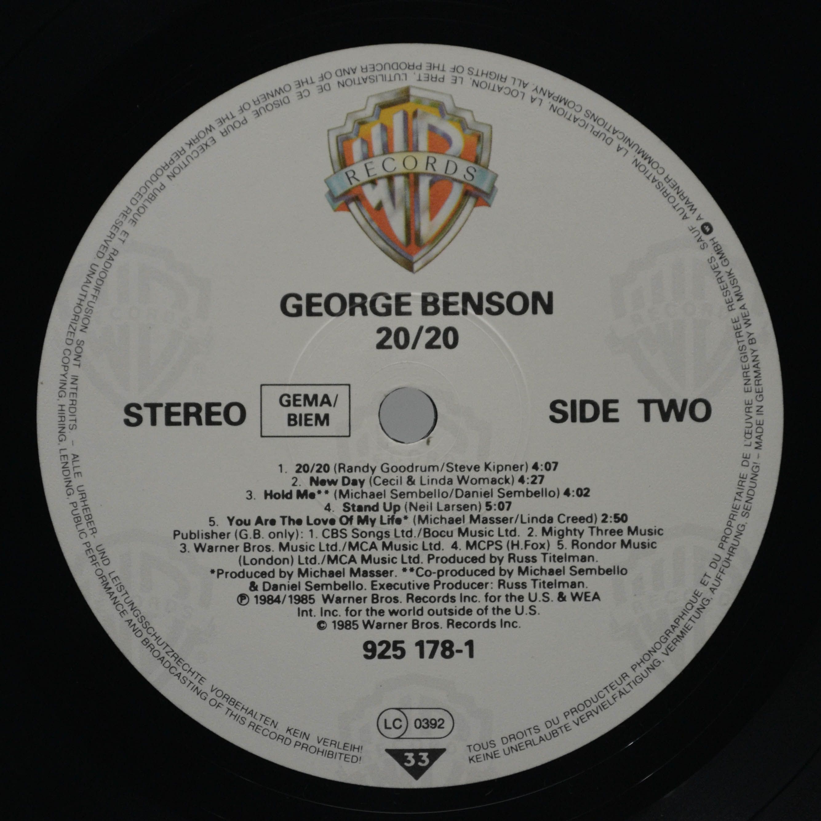 George Benson — 20/20, 1985