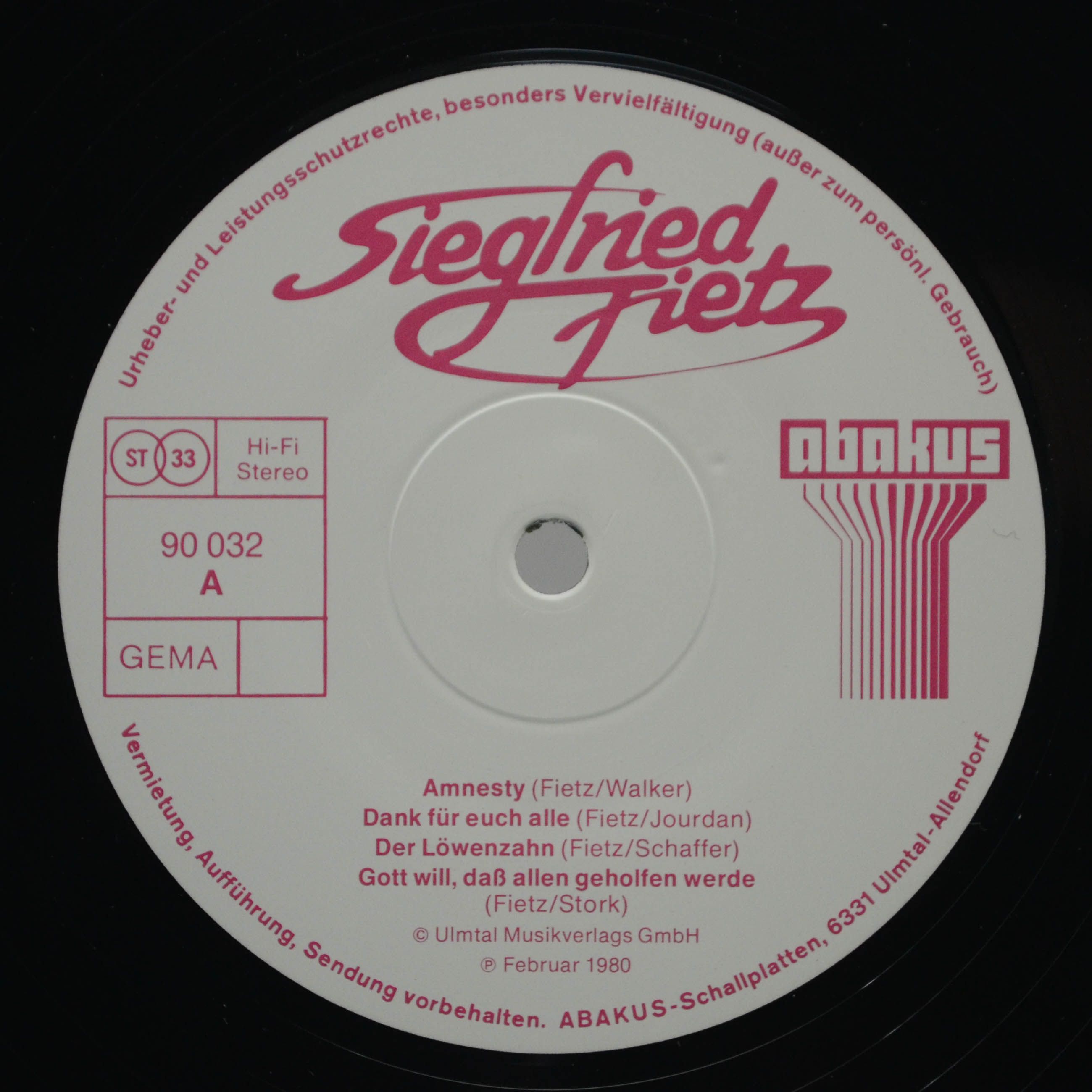 Виниловая пластинка Siegfried Fietz — In Concert (2LP), 1980