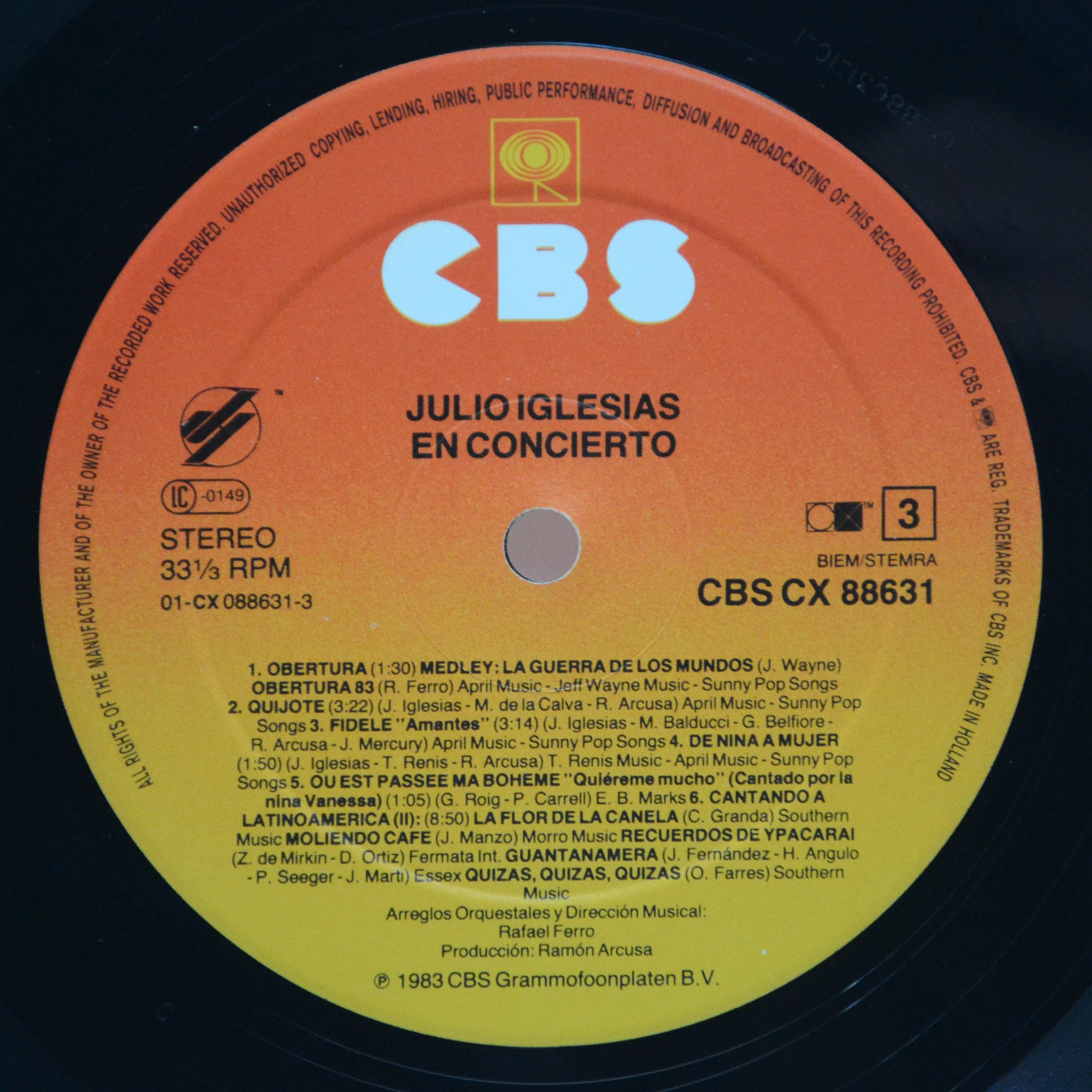 Julio Iglesias — En Concierto (2LP), 1983